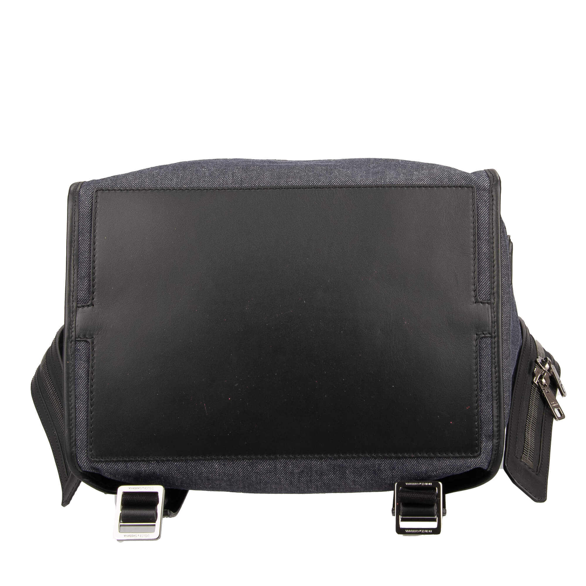 Großer Rucksack EDGE aus Denim und Leder mit Reißverschluss und großem Logo von DOLCE & GABBANA