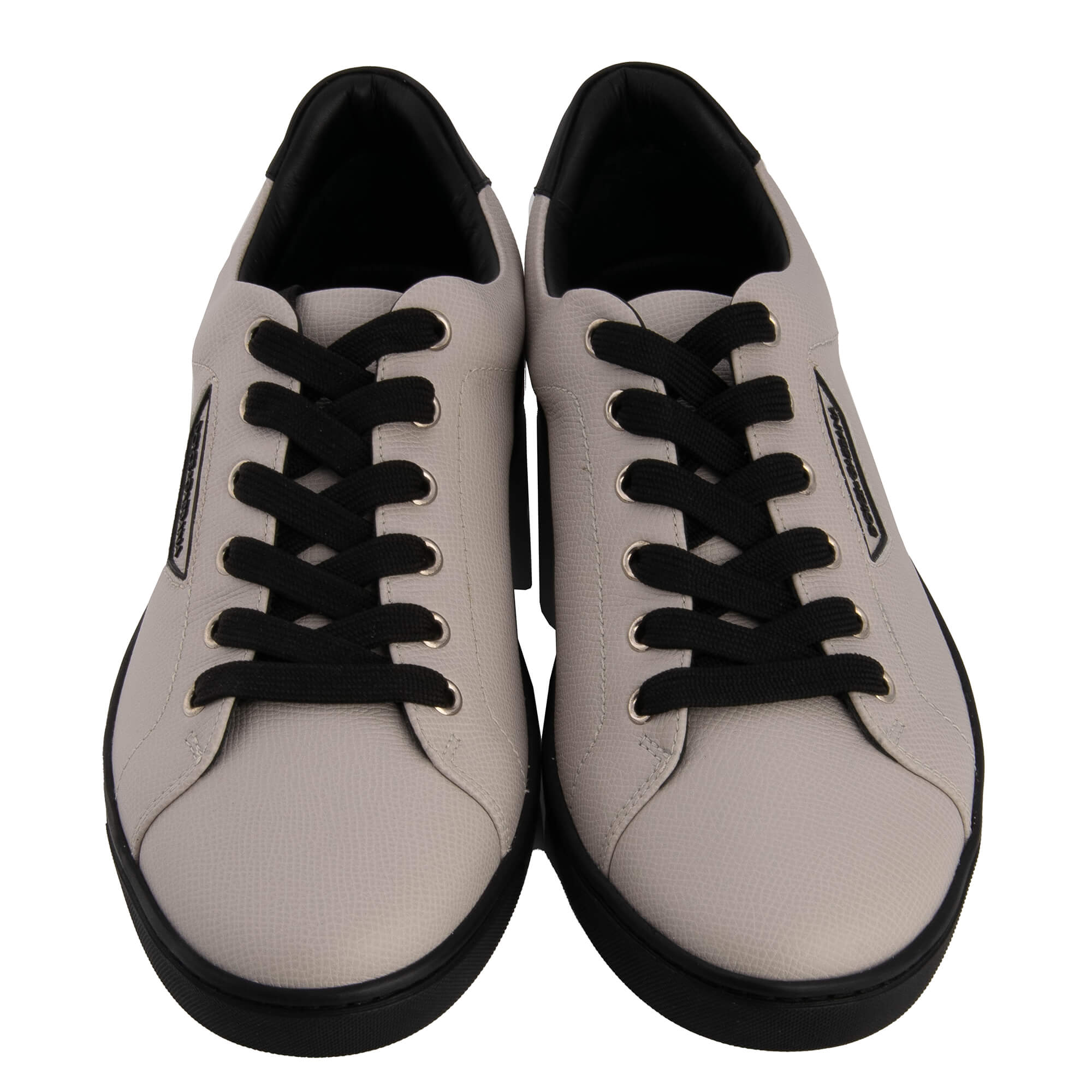 Lace Low Top Men's Sneaker LONDON with DG logo in gray and black by DOLCE & GABBANA