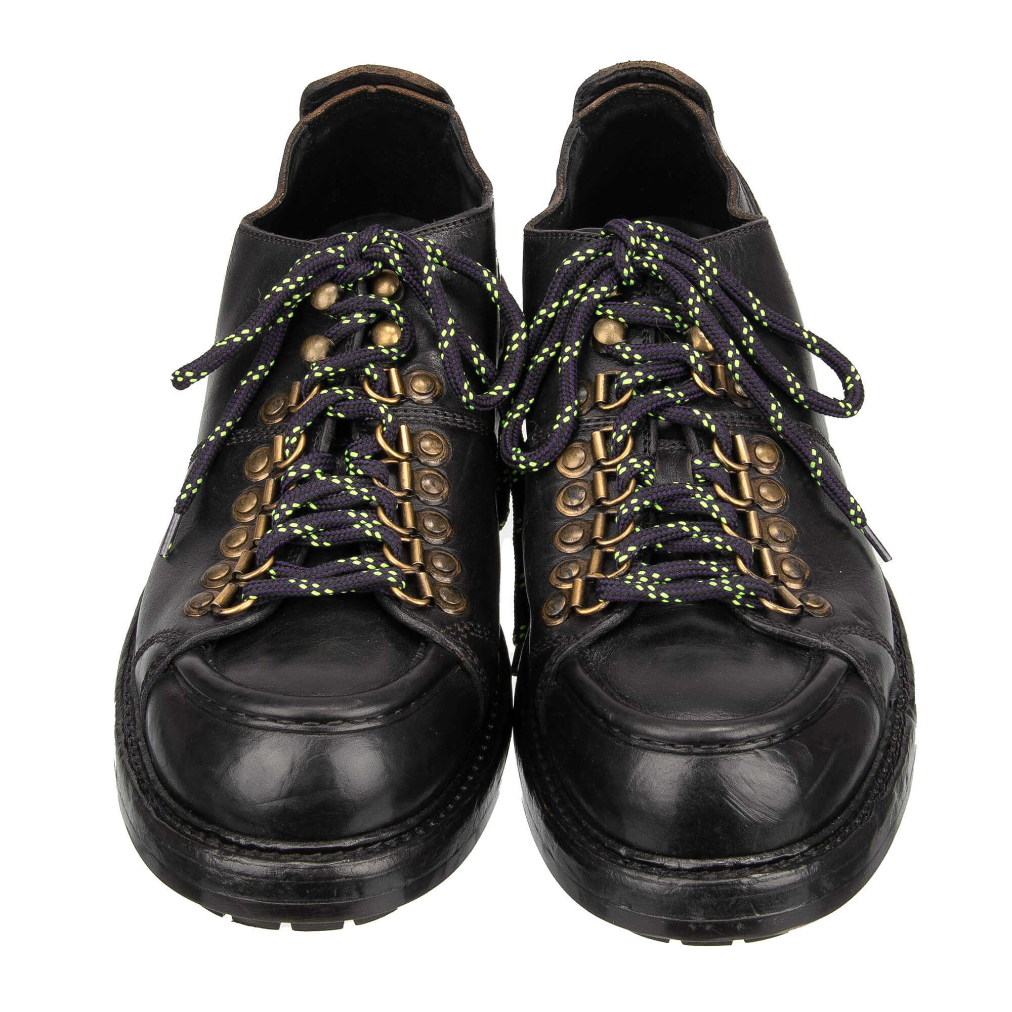 Trekking Stil Derby Schuhe BERNINI aus Pferd Leder in Schwarz von DOLCE & GABBANA