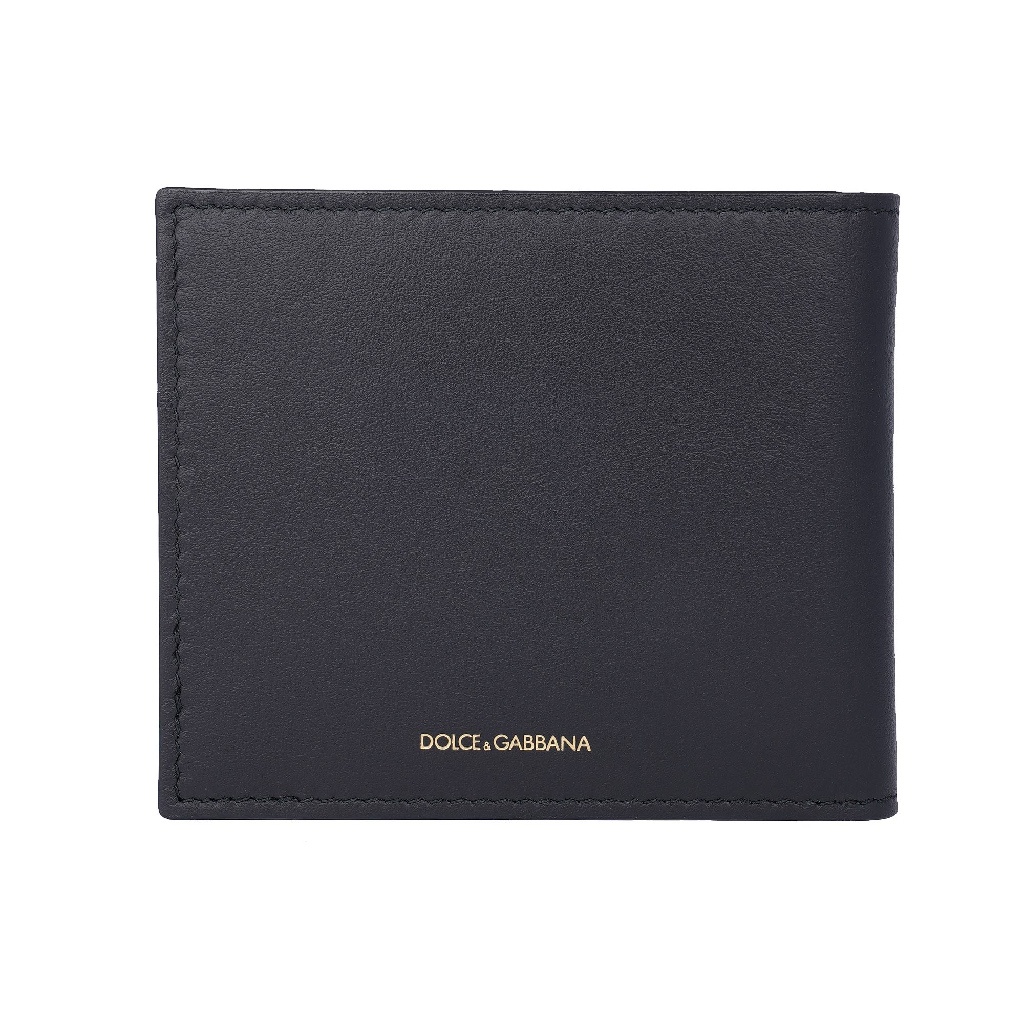 Schlangen- und Kalbsleder Portemonnaie / Geldbörse mit DG Logo in Gold, Blau und Schwarz von DOLCE & GABBANA 