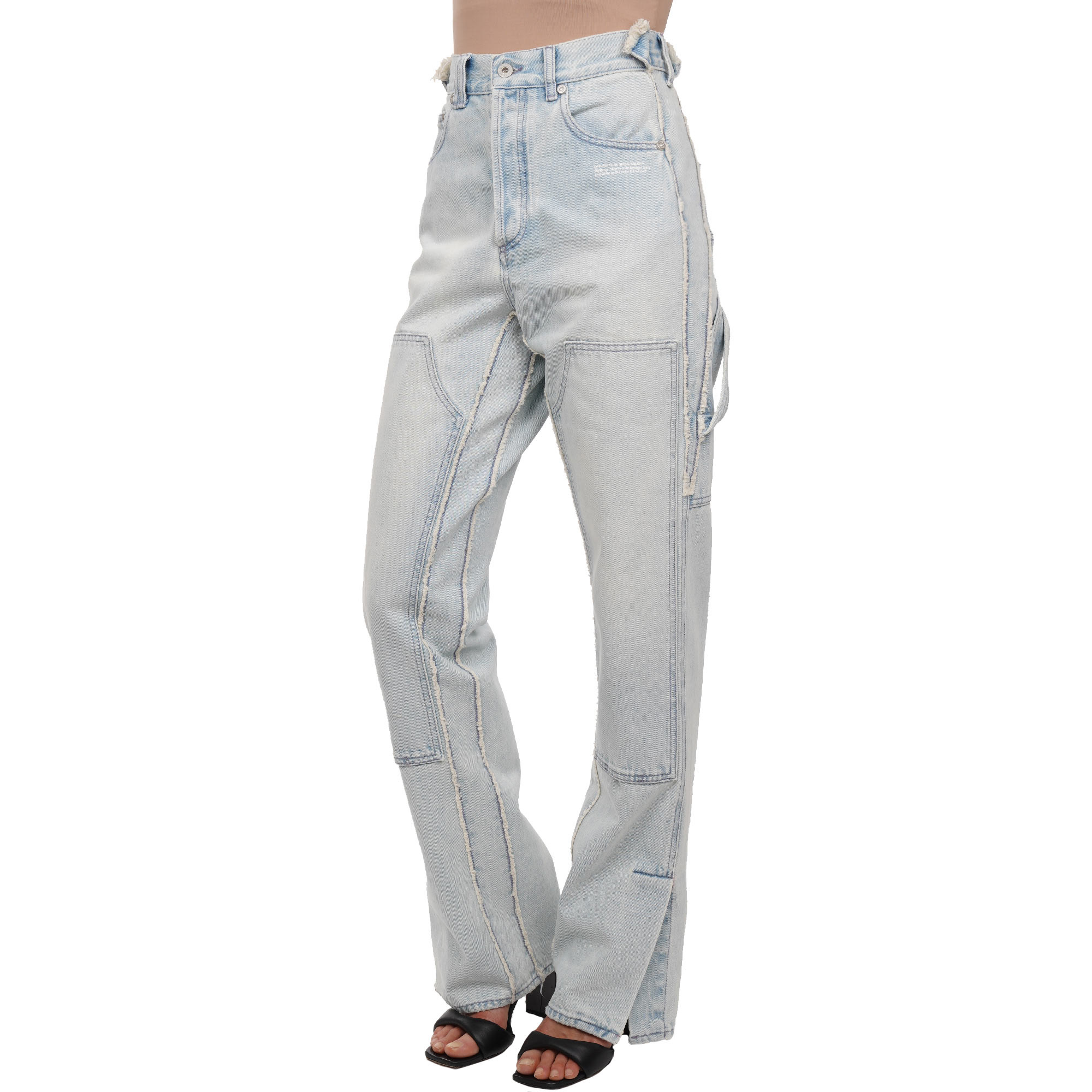 Virgil Abloh Logo Western Style Straight Jeans Blue 28 M