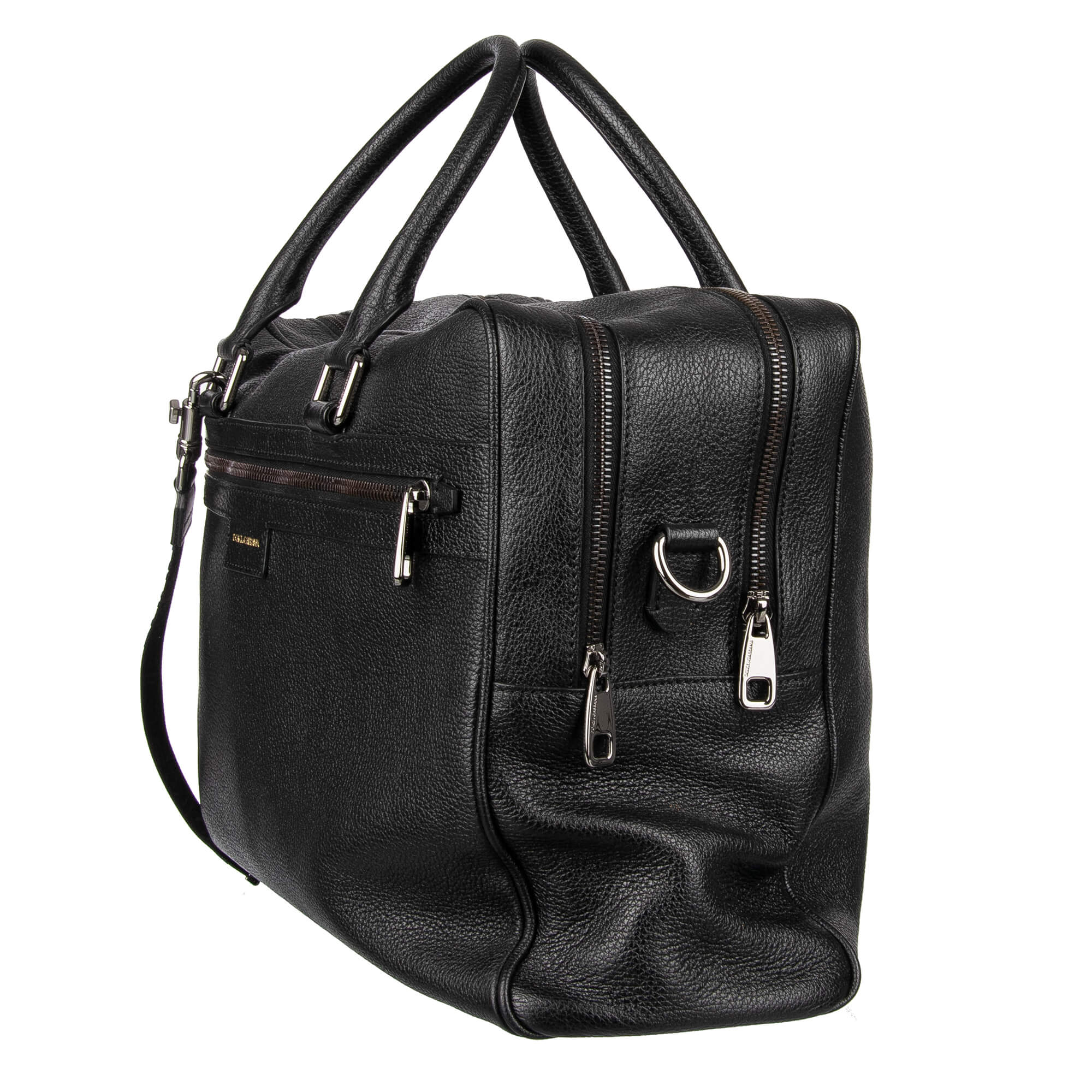 Busines Tasche / Reisetasche aus Kalbsleder mit zwei separaten Fächern, doppeltem Tragegriff, verstellbarem Gurt und Logo Anhänger von DOLCE & GABBANA