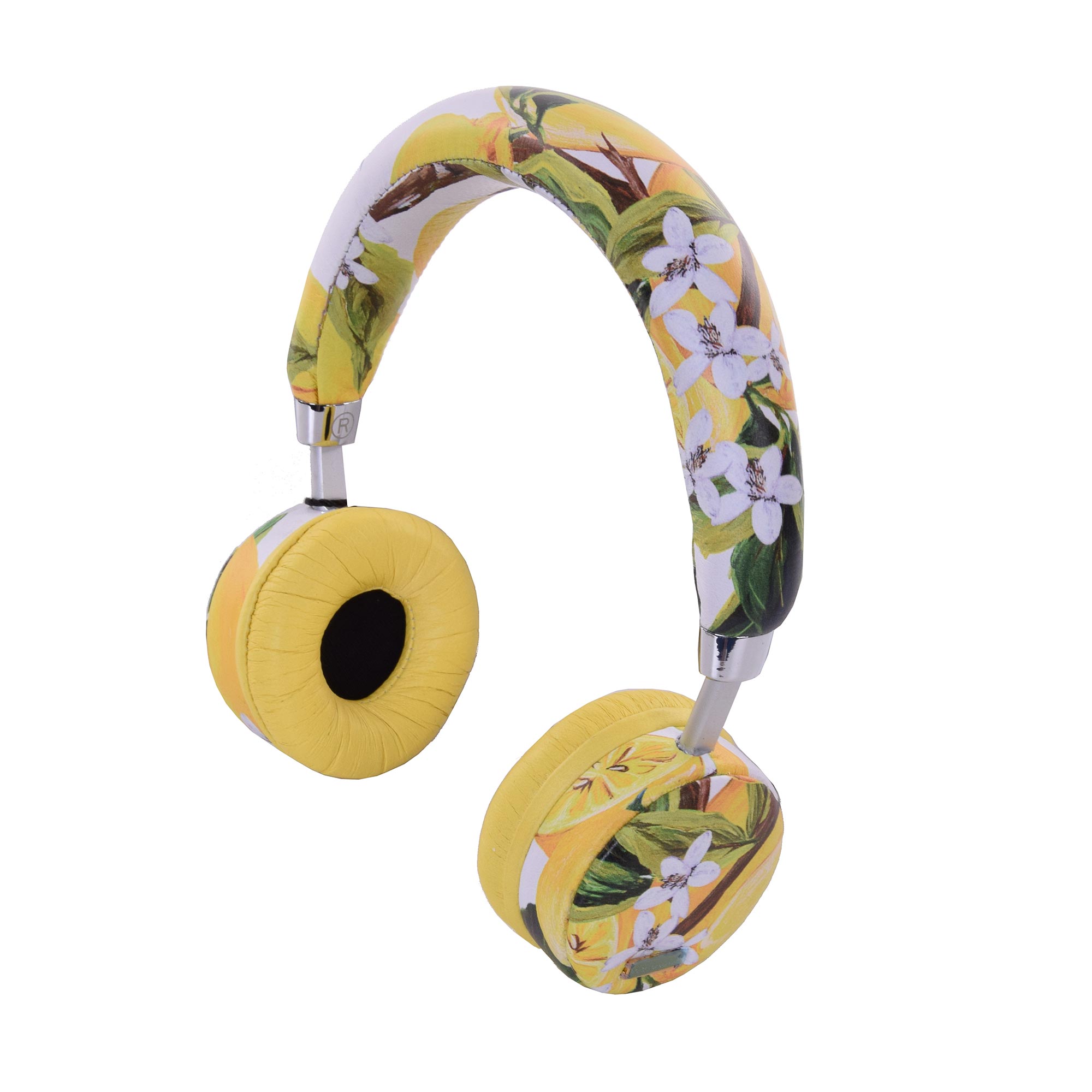 Exklusive Bluetooth-Kopfhörer / Harreif aus Nappa Leder mit Zitronen Print von DOLCE & GABBANA