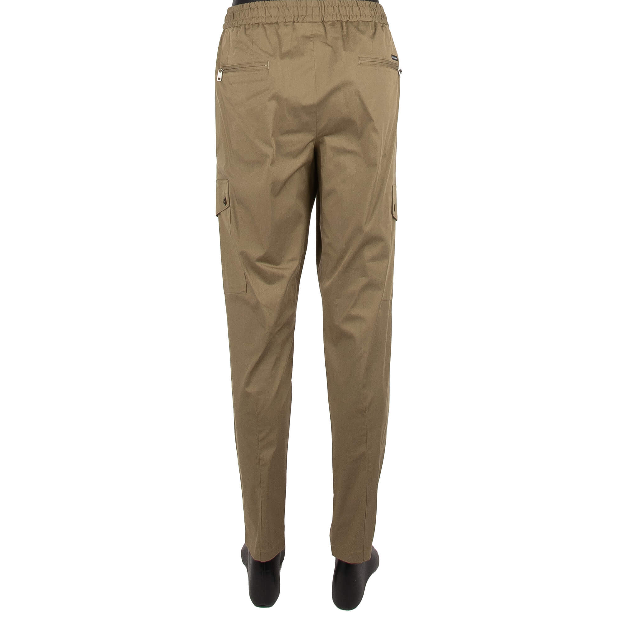  Khakis Hose aus Baumwolle mit Logo Sticker, vielen Taschen mit Reißverschluss und elastischer Taille von DOLCE & GABBANA 