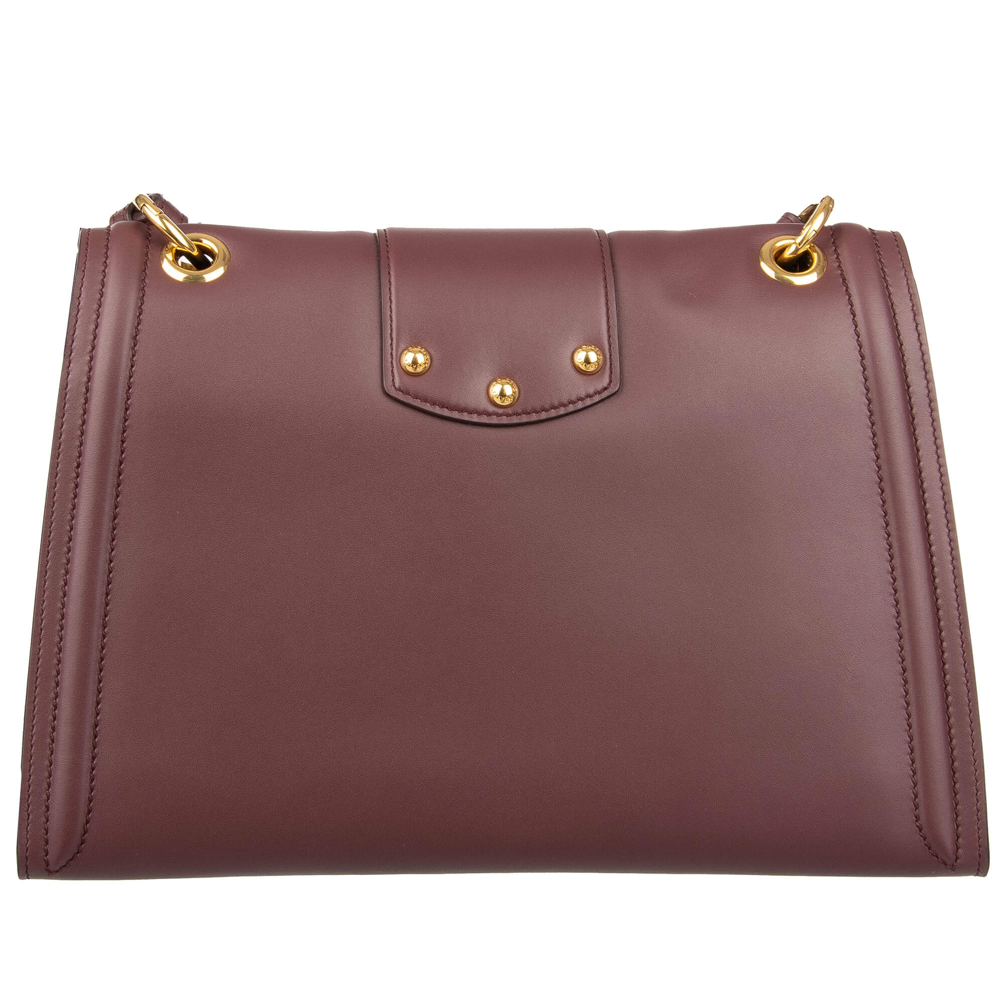 Leather Shoulder Bag DG AMORE with Pearls Logo Wine Red | 09711