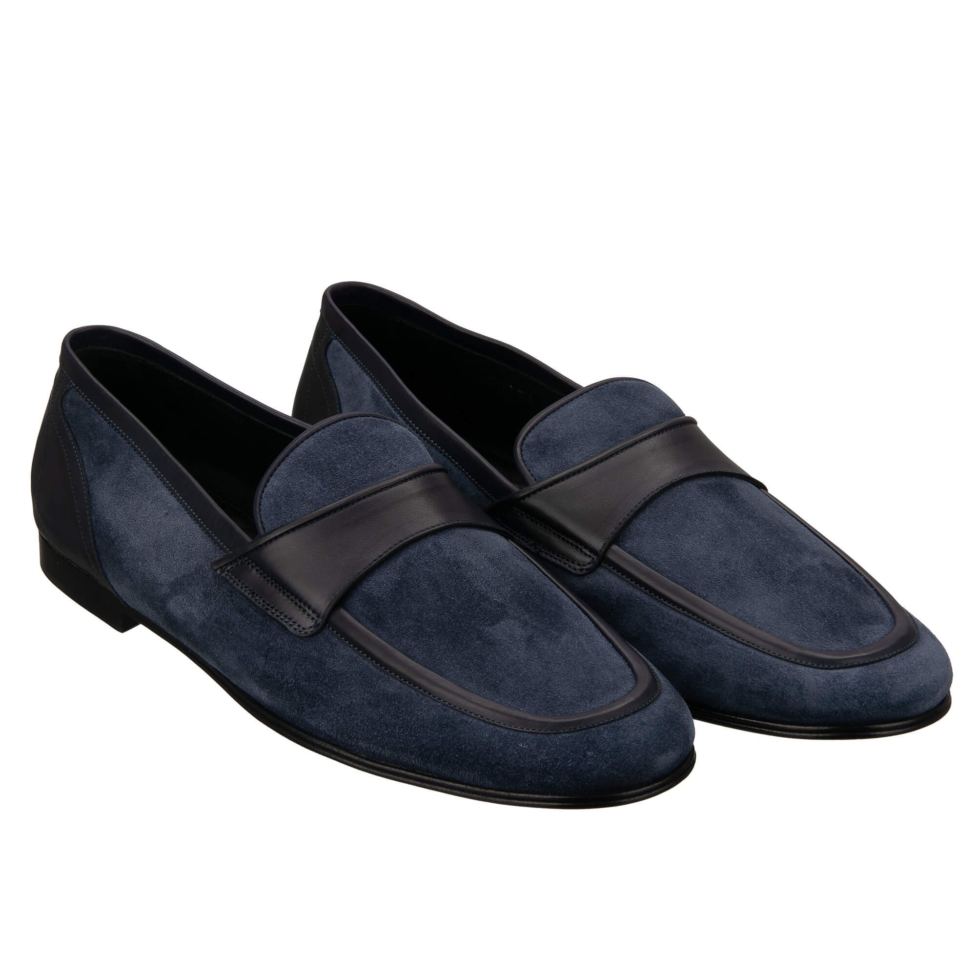 Wildleder Leder Loafer Mokassins Schuhe ARIOSTO Blau 43 UK 9