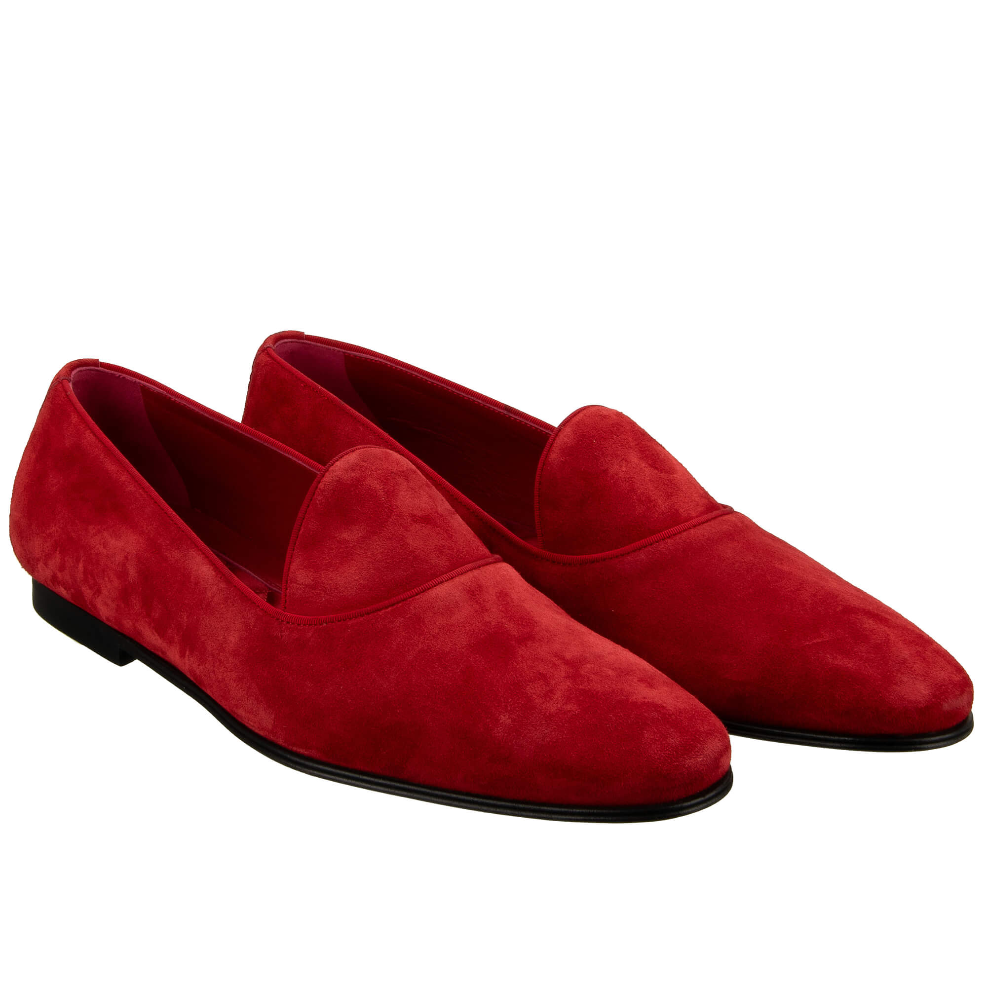 DG Logo Leather Shoes Loafer Moccasins VASARI Red 44 UK 10 US 11