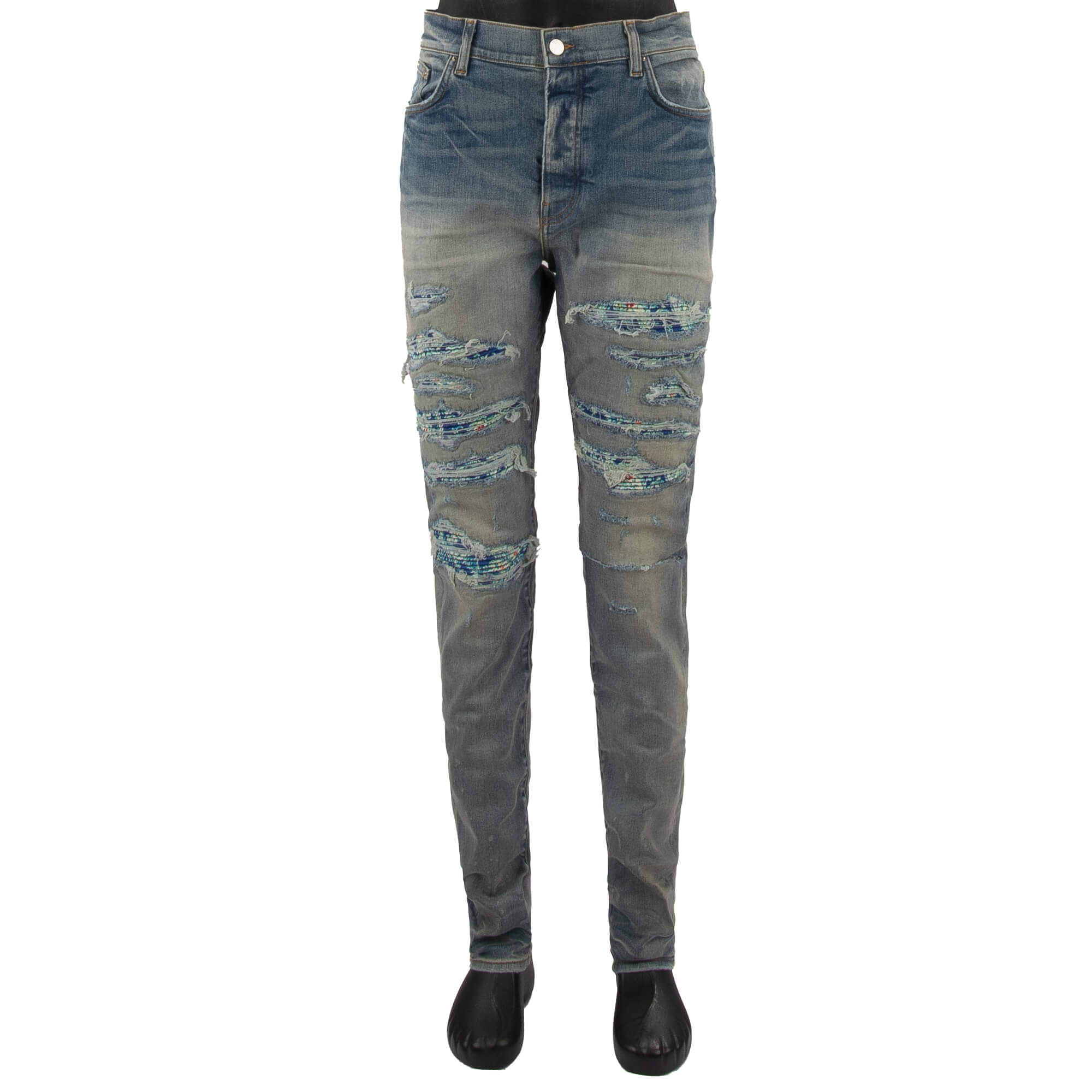 Silk PJ Thrasher Skinny Jeans with Silk Inserts Indigo Blue 38 XL