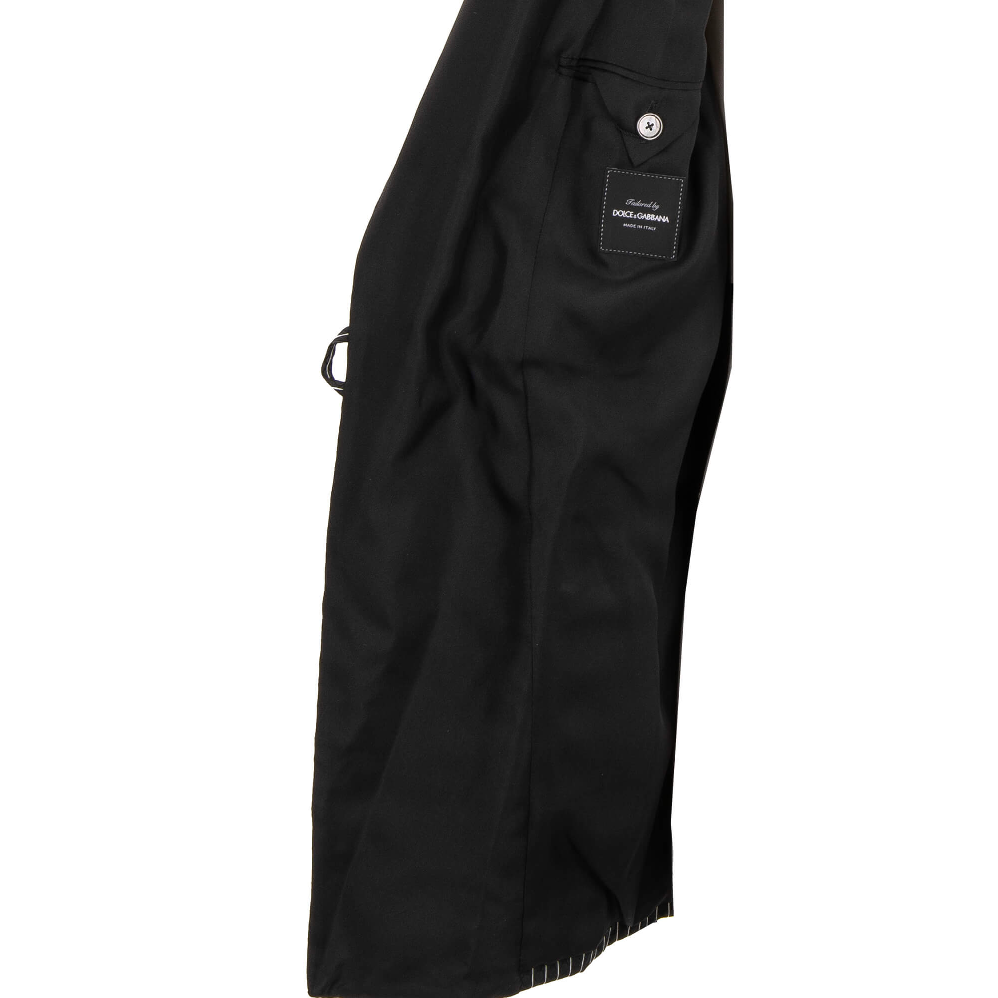 Striped silk blend jacquard Robe / Blazer with DG logo embroidery and belt fastening in white and black by DOLCE & GABBANA