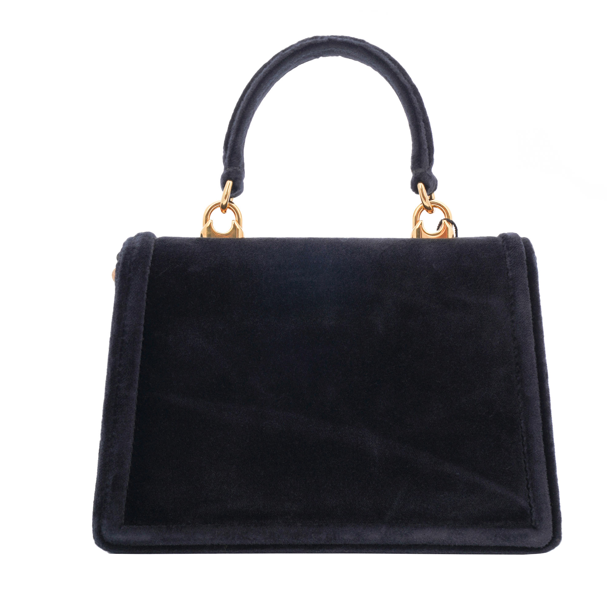 Top Handle / Crossbody Bag DEVOTION Small made of velvet with a jeweled heart buckle with DG Logo and detachable metal chain strap by DOLCE & GABBANA