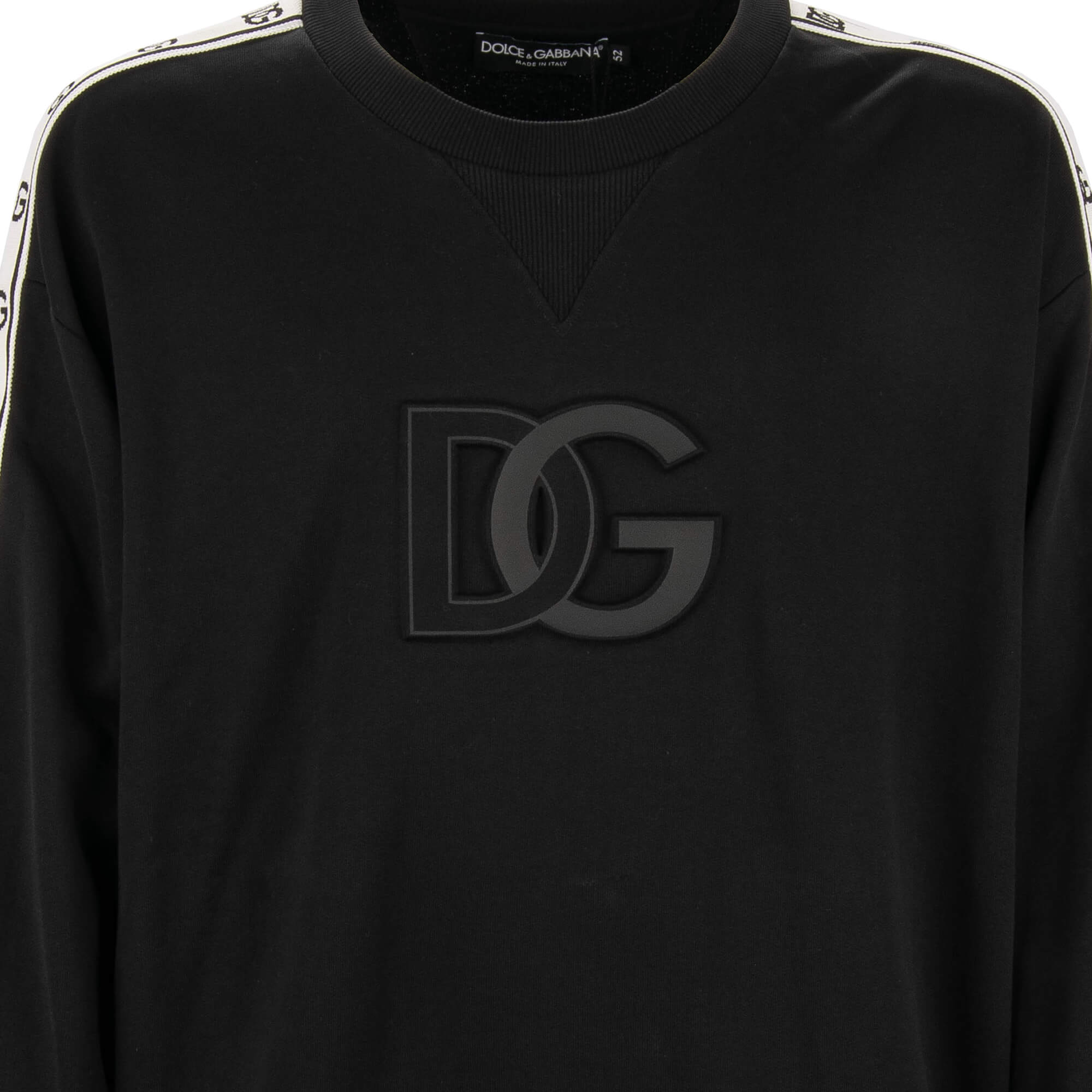 Cotton sweater / sweatshirt with DG Logo print and stripes by DOLCE & GABBANA