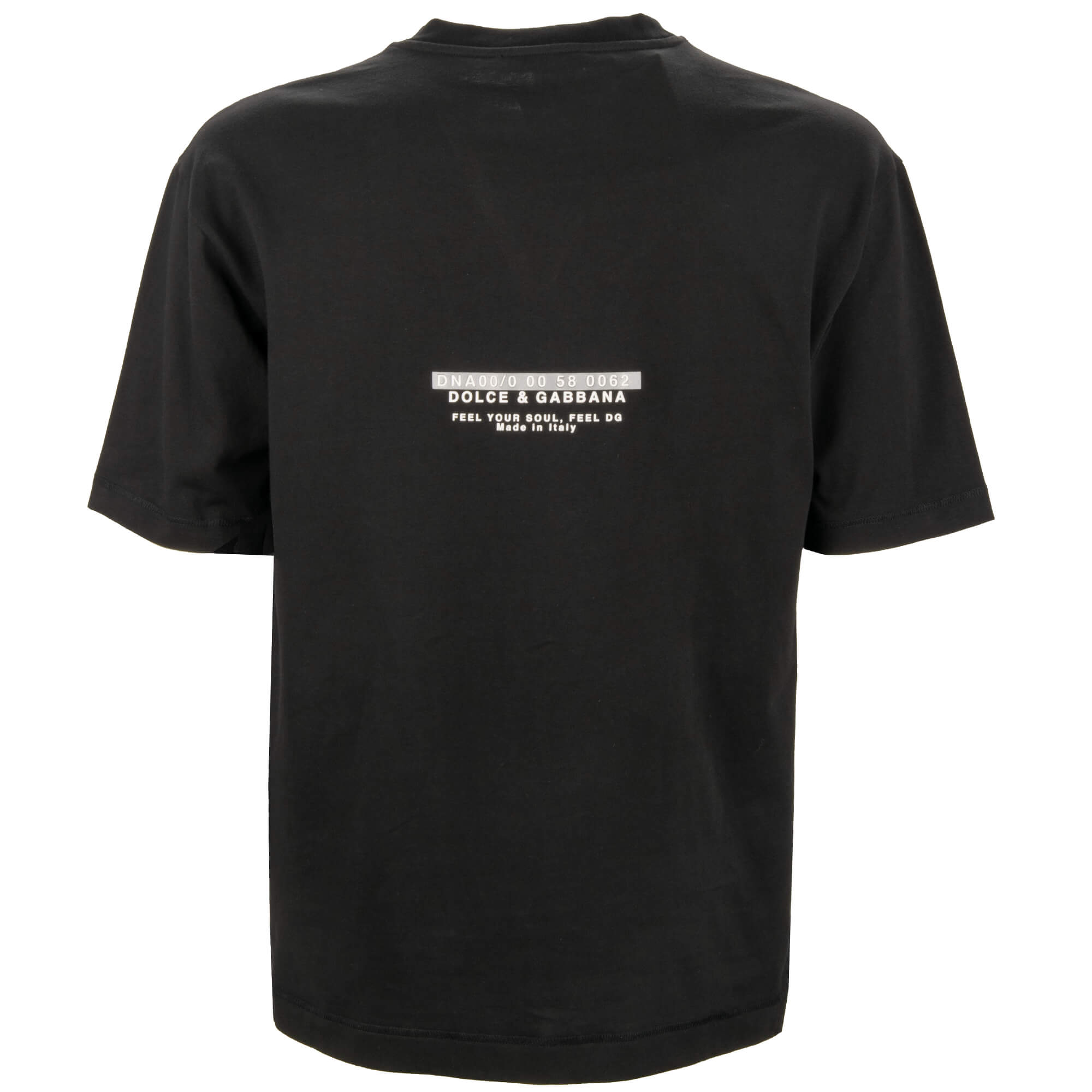 Baumwolle T-Shirt mit DG Logo und Licht reflektierenden Elementen in Schwarz von DOLCE & GABBANA