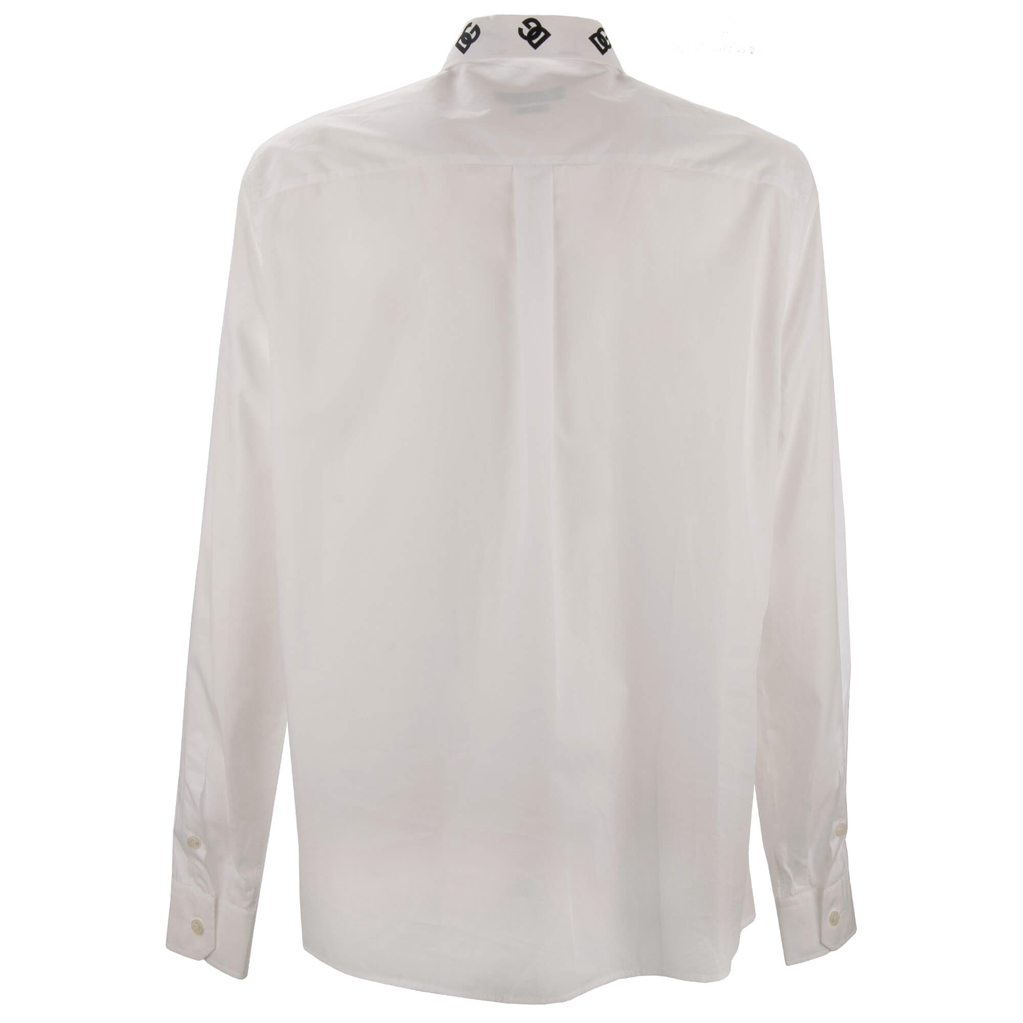 Cotton shirt with DG Logo print and pocket in white by DOLCE & GABBANA