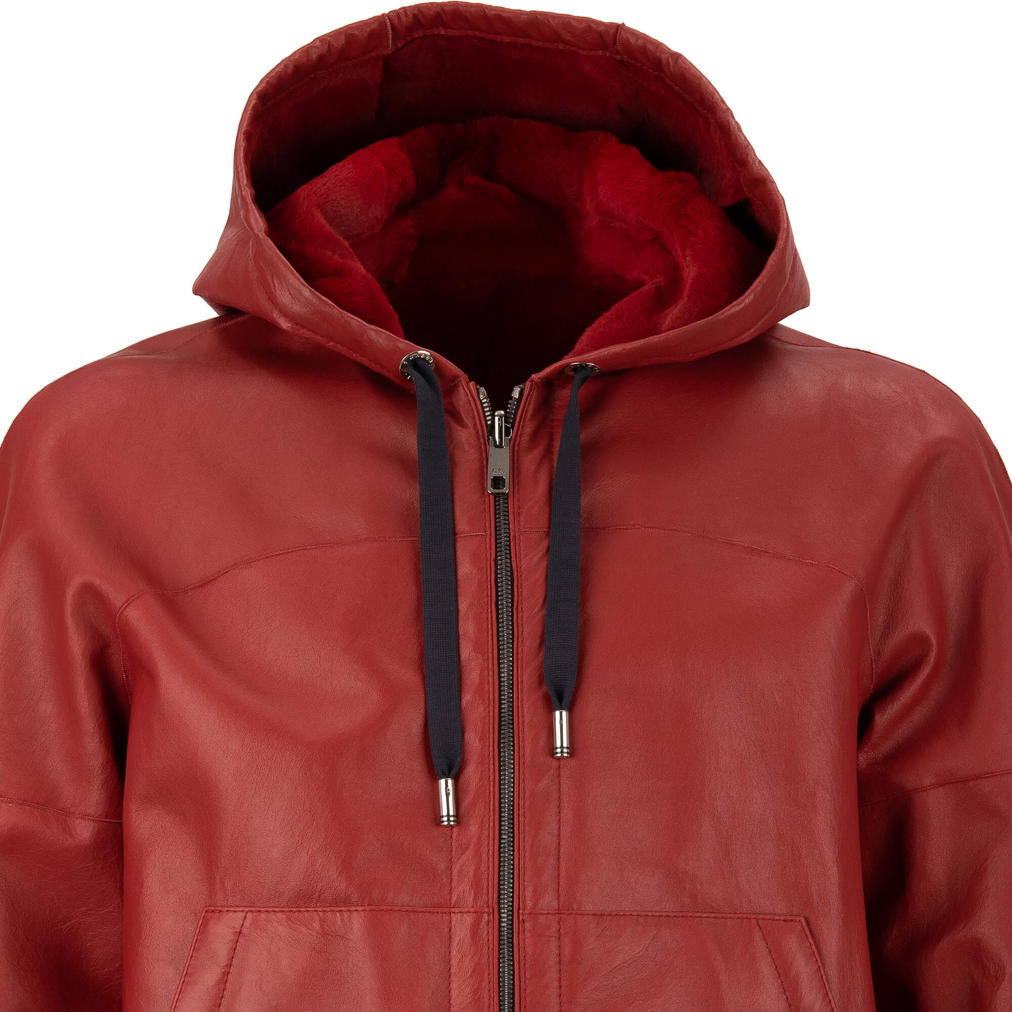 Einzigartige zweiseitige Jacke / Bomberjacke aus Känguru Leder und Pelz mit Details aus Strick, Senkel und Außentaschen von DOLCE & GABBANA 