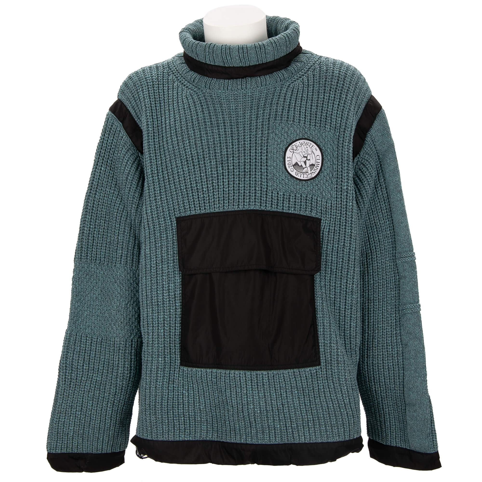 Virgil Abloh Rollkragen Duality Smoked Knit Anorak Climbing Blau Schwarz XL
