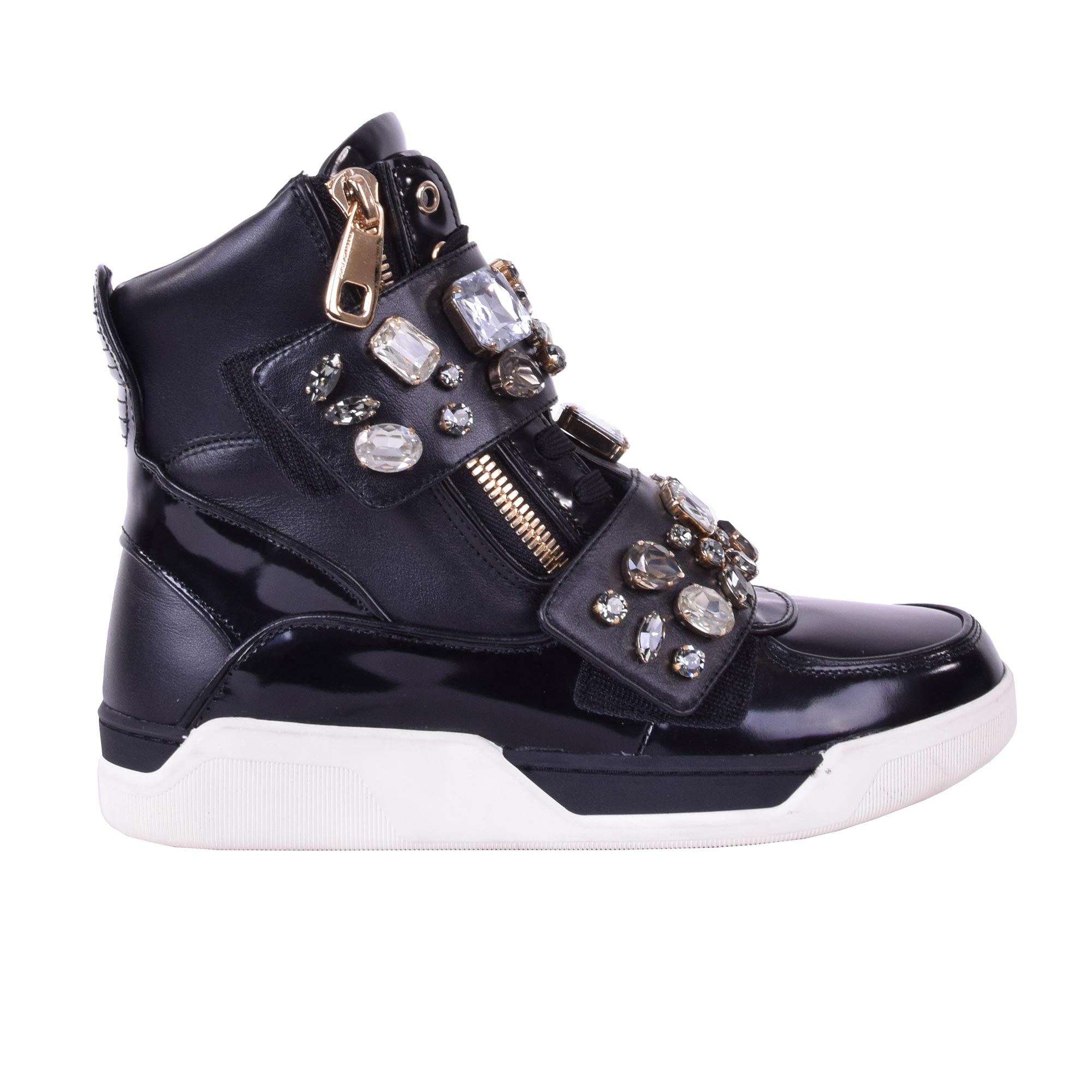 High-Top Crystals Sneaker Black