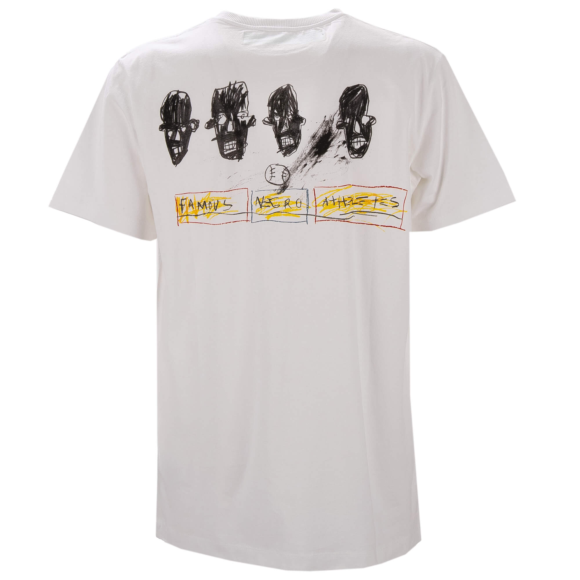Virgil Abloh Famous Athletes Basquiat und Logo Print Baumwolle T-Shirt Weiß L