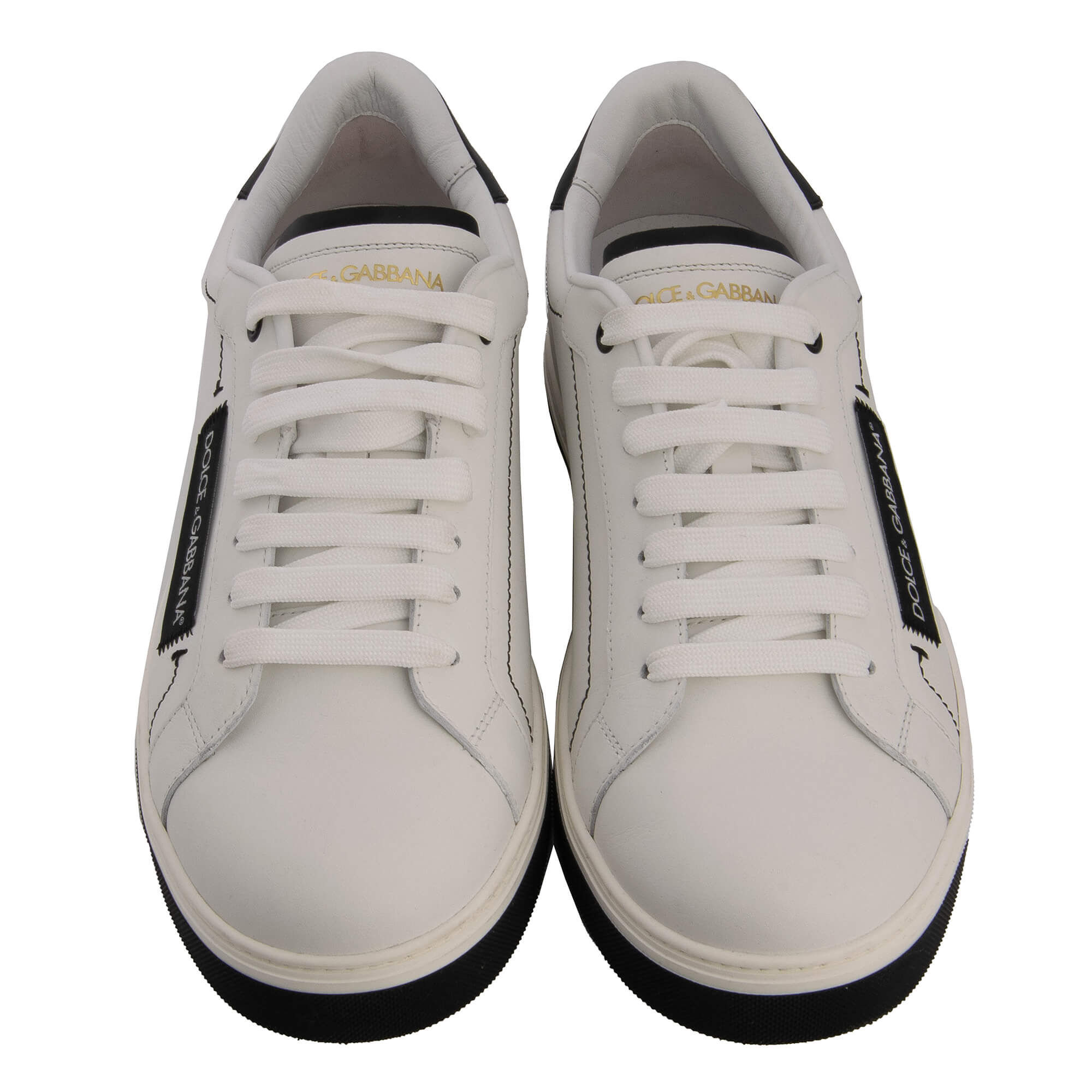 Low-Top Sneaker ROMA with DG Logo in white and black by DOLCE & GABBANA