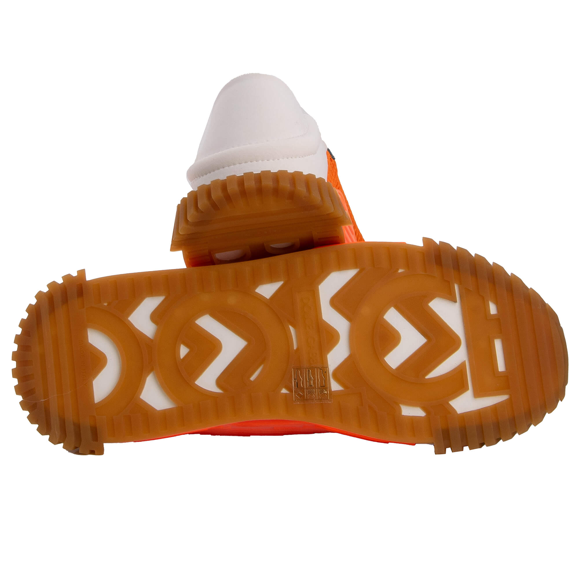 Leather and nylon Low-Top Men Sneaker NS1 with DG logo lace in orange, blue and gray by DOLCE & GABBANA