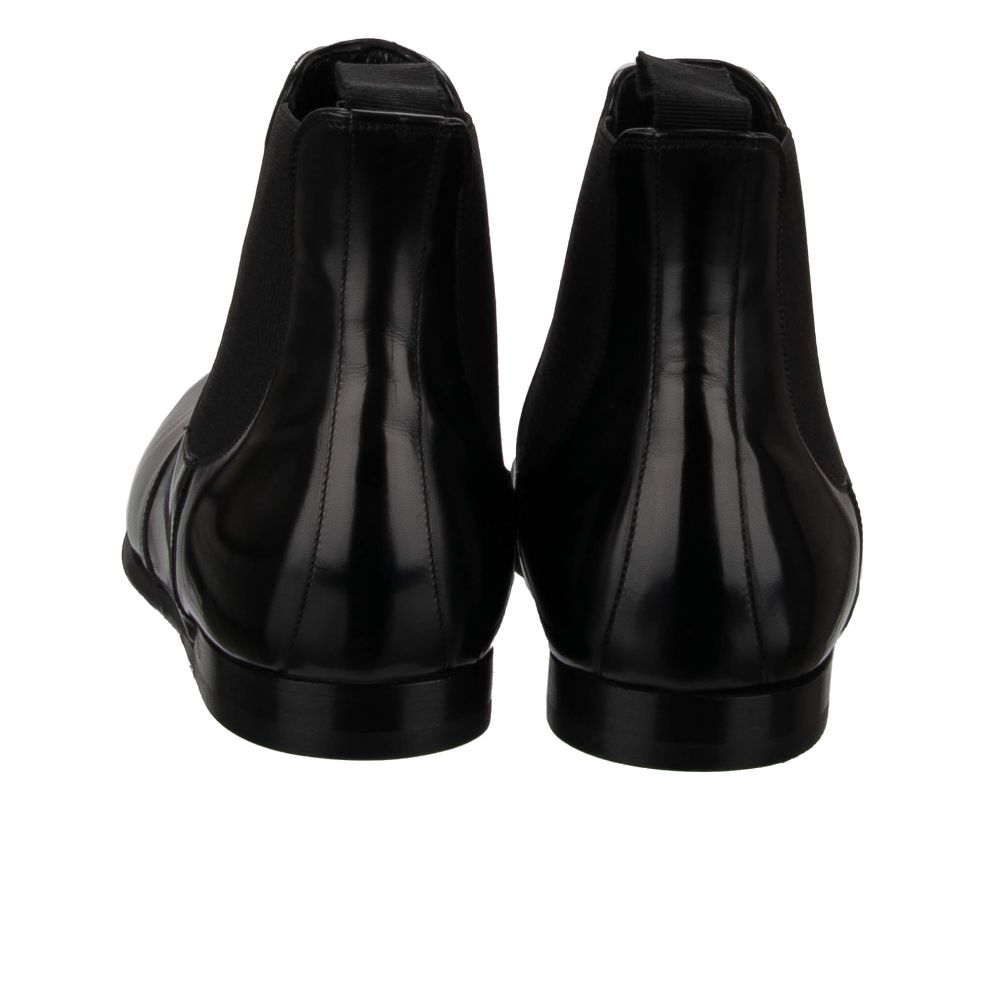 Formelle Stiefeletten Schuhe aus Leder mit elastischen Seiten in Schwarz von DOLCE & GABBANA
