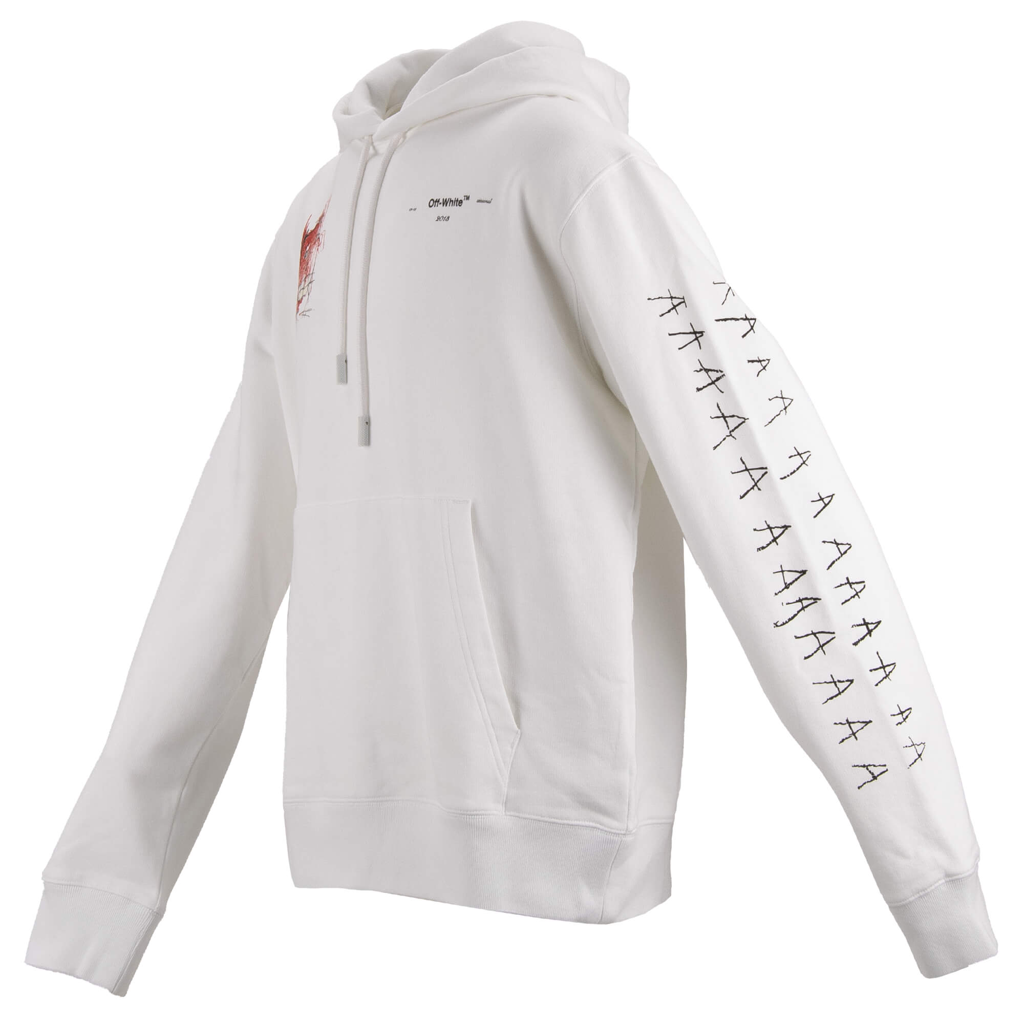 Cotton hooded sweater / hoodie from Jean-Michel Basquiat limited edition with avantgarde graphic and logo print by OFF-WHITE Virgil Abloh