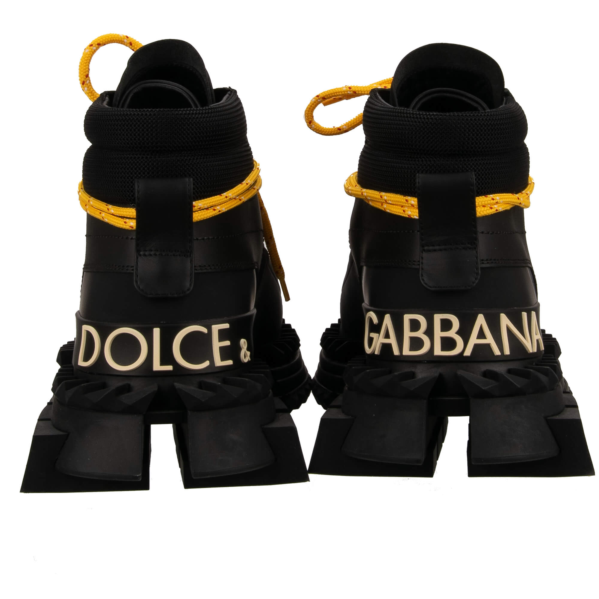 Lace-Up High Top Sneaker SUPER KING for men with platform and DG logo in black by DOLCE & GABBANA