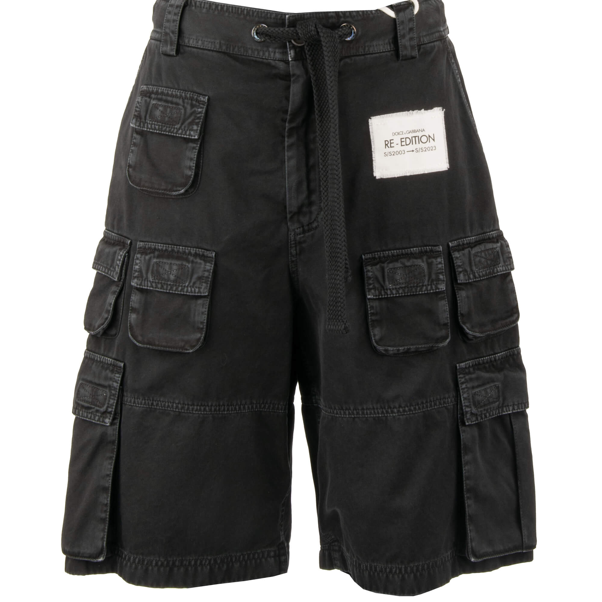 Re Edition DG Logo Patch Cargo Shorts Dark Gray