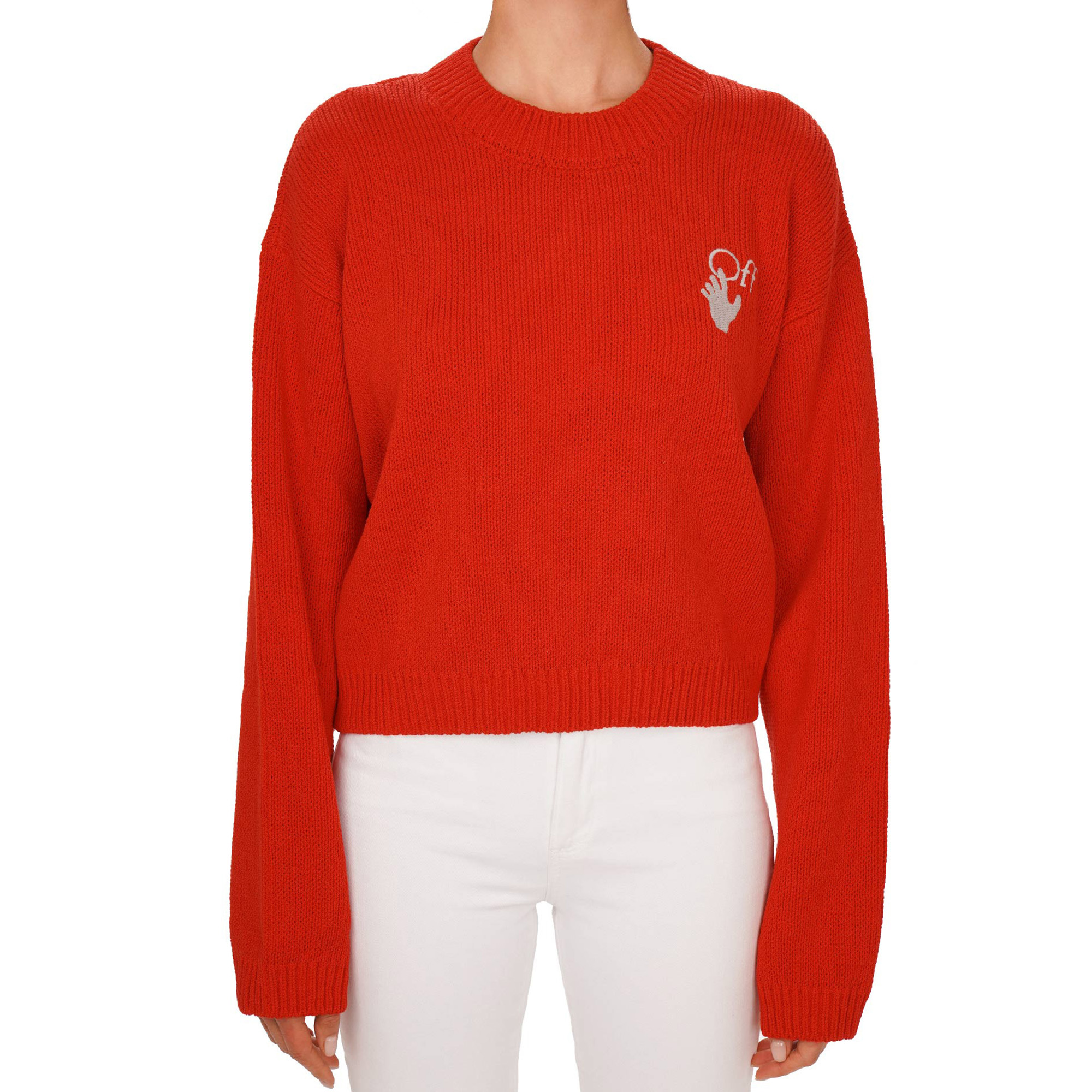 Virgil Abloh OFF Oversize Sweater Sweatshirt Red 42 S M