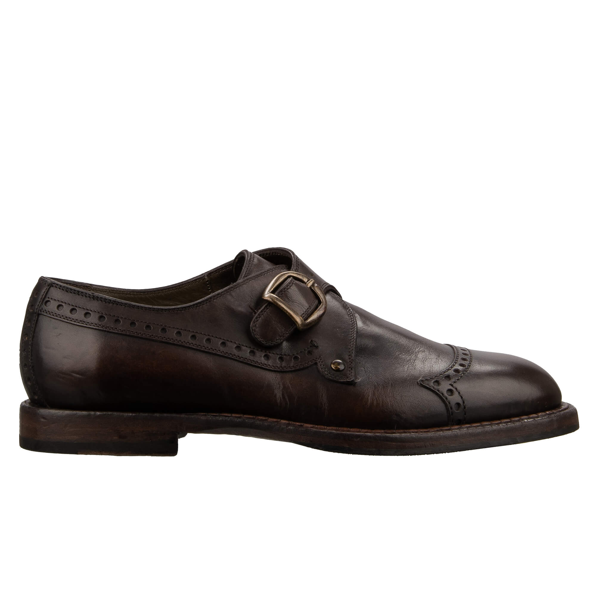 Leder Loafer Schuhe MARSALA mit Metall Schnalle in Braun von DOLCE & GABBAN