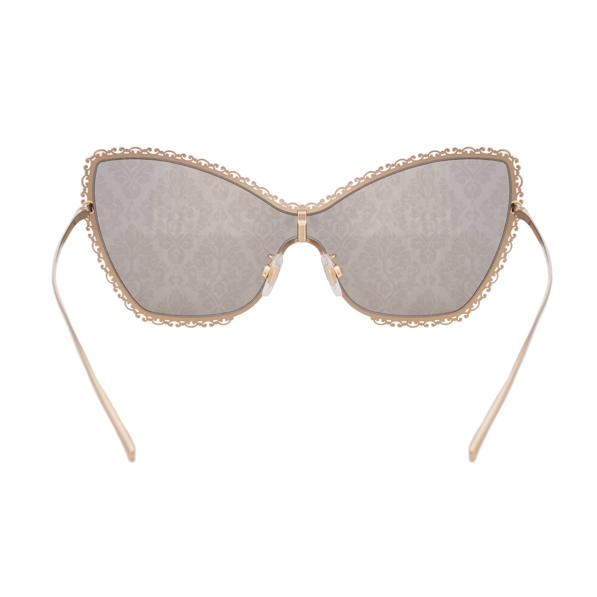 Cat Eye Filigrane Sonnenbrille DG 2240 mit Spitze Print in Gold von DOLCE & GABBANA