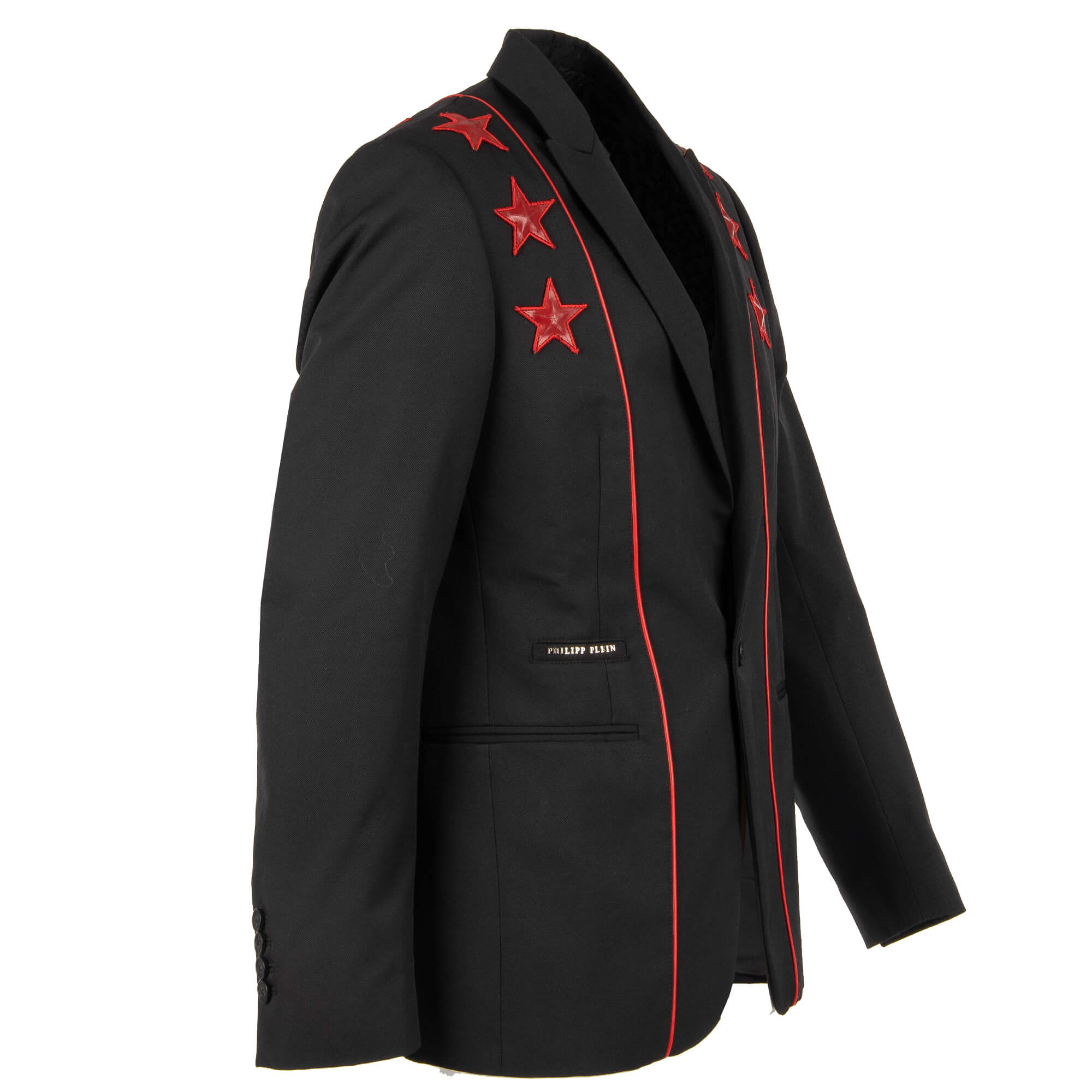 Cotton Blazer BOSSY with contrast stripes, stars and logo by PHILIPP PLEIN