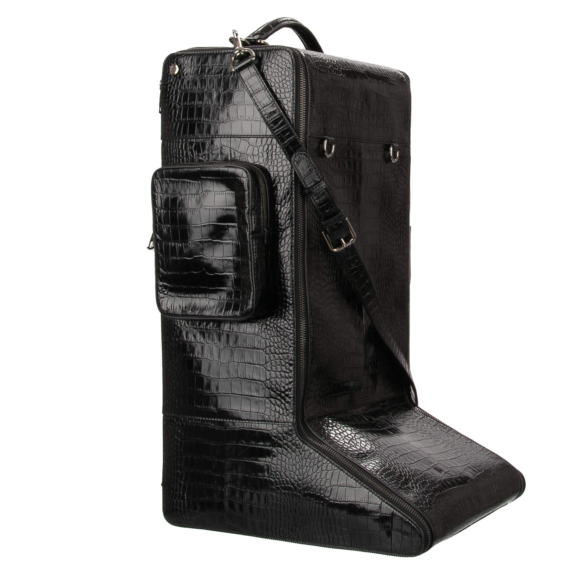 Ski Boots Storage Unique Oversize Leather Travel Bag Black