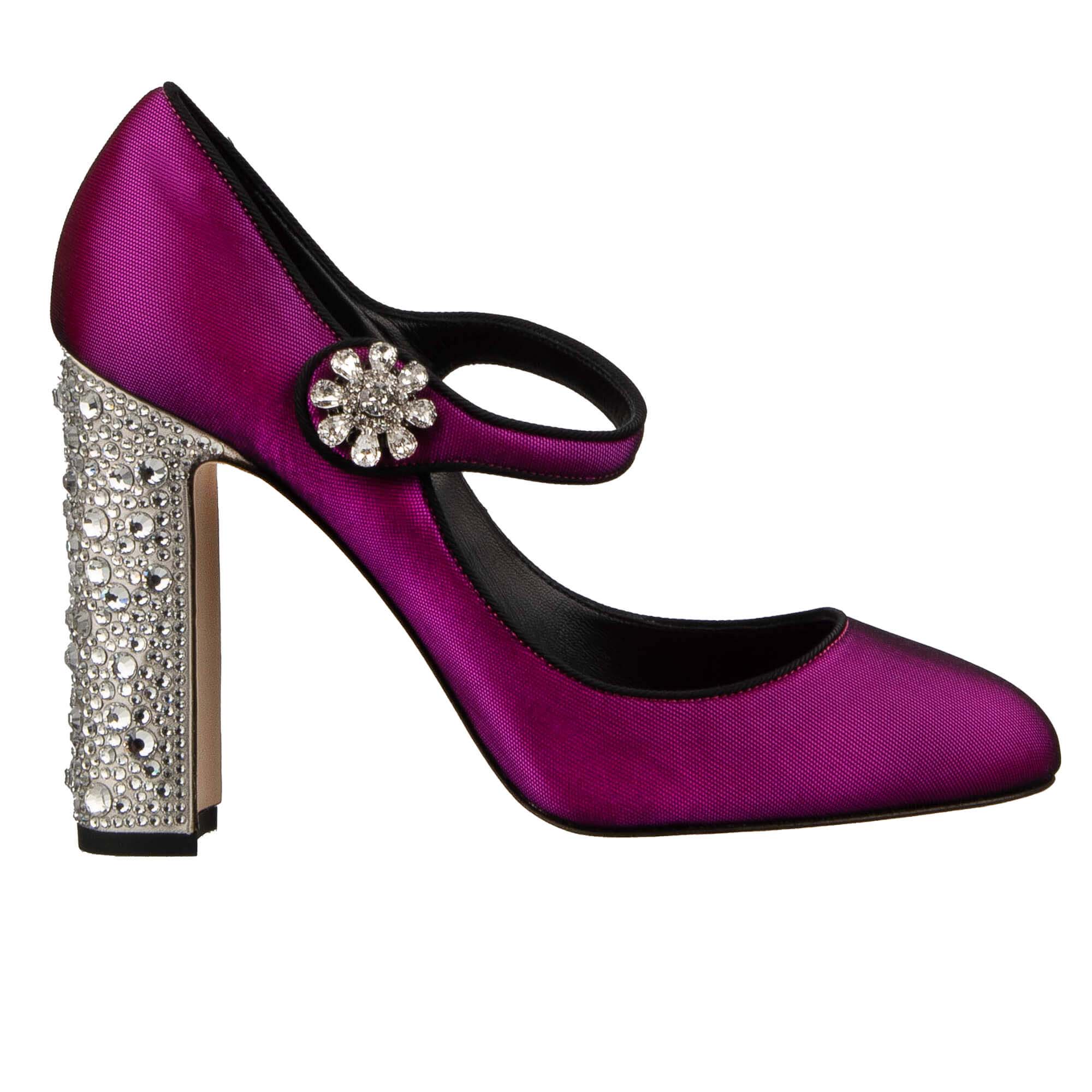 Crystal Brooch High Heel Pumps VALLY Shocking Pink 38.5 8.5 