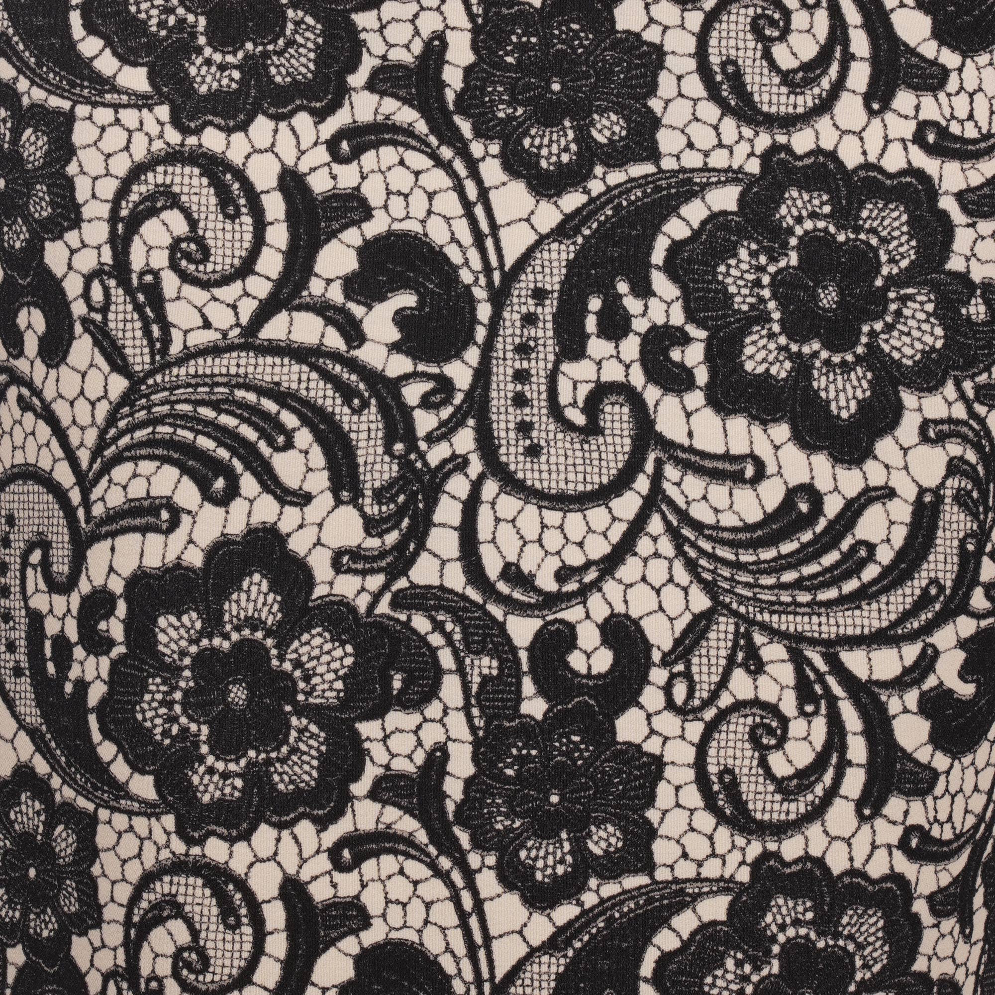 Bleistift Rock aus Schurwolle mit floralem Print in Schwarz von DOLCE & GABBANA 