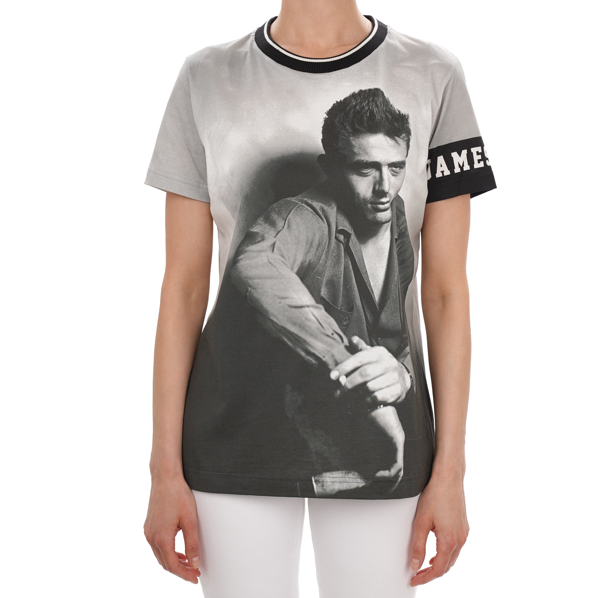 James Dean Foto Bild Baumwolle T-Shirt Grau Schwarz 