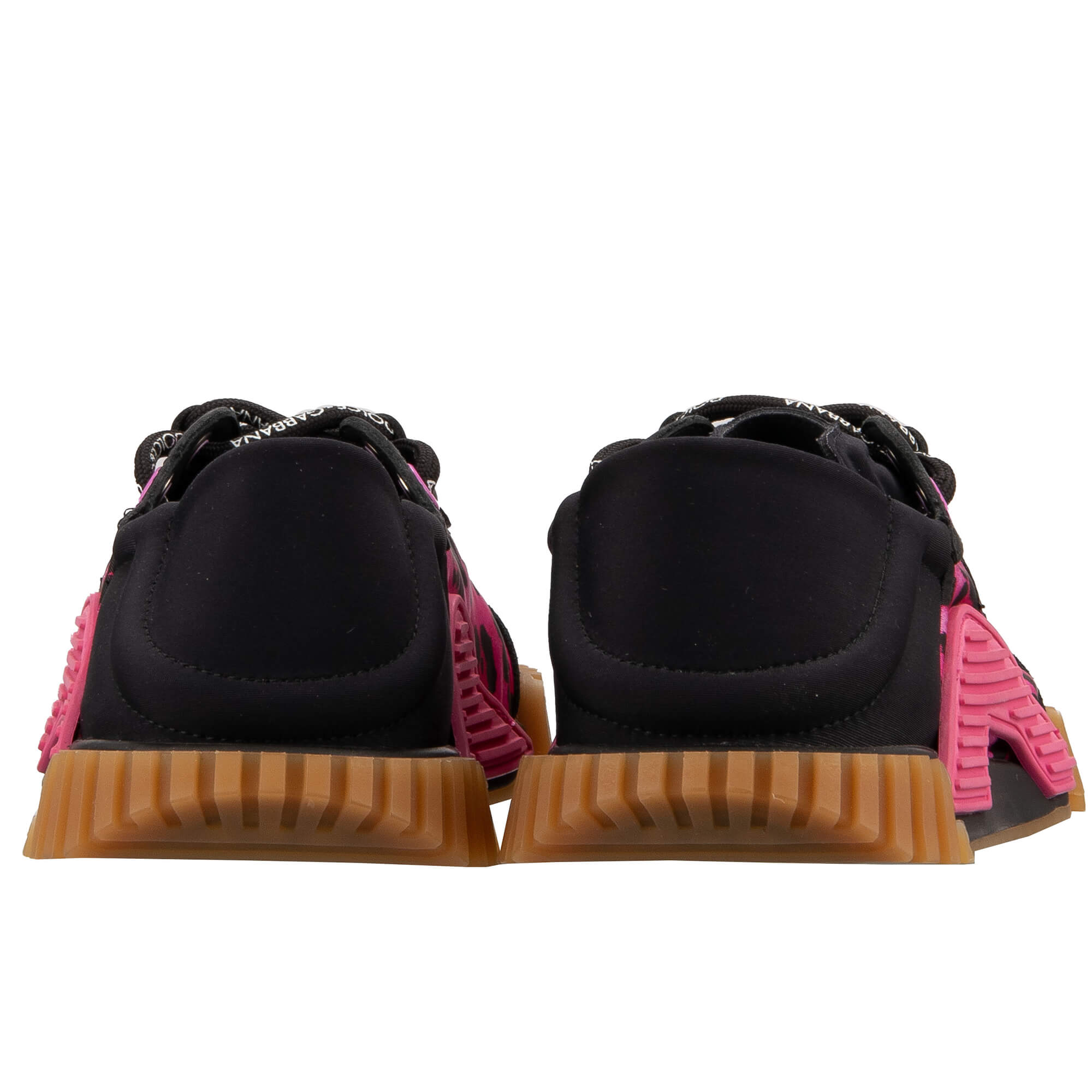 Damen Leopard Print Sneaker NS1 mit DG Logo in Pink und Schwarz von DOLCE & GABBANA