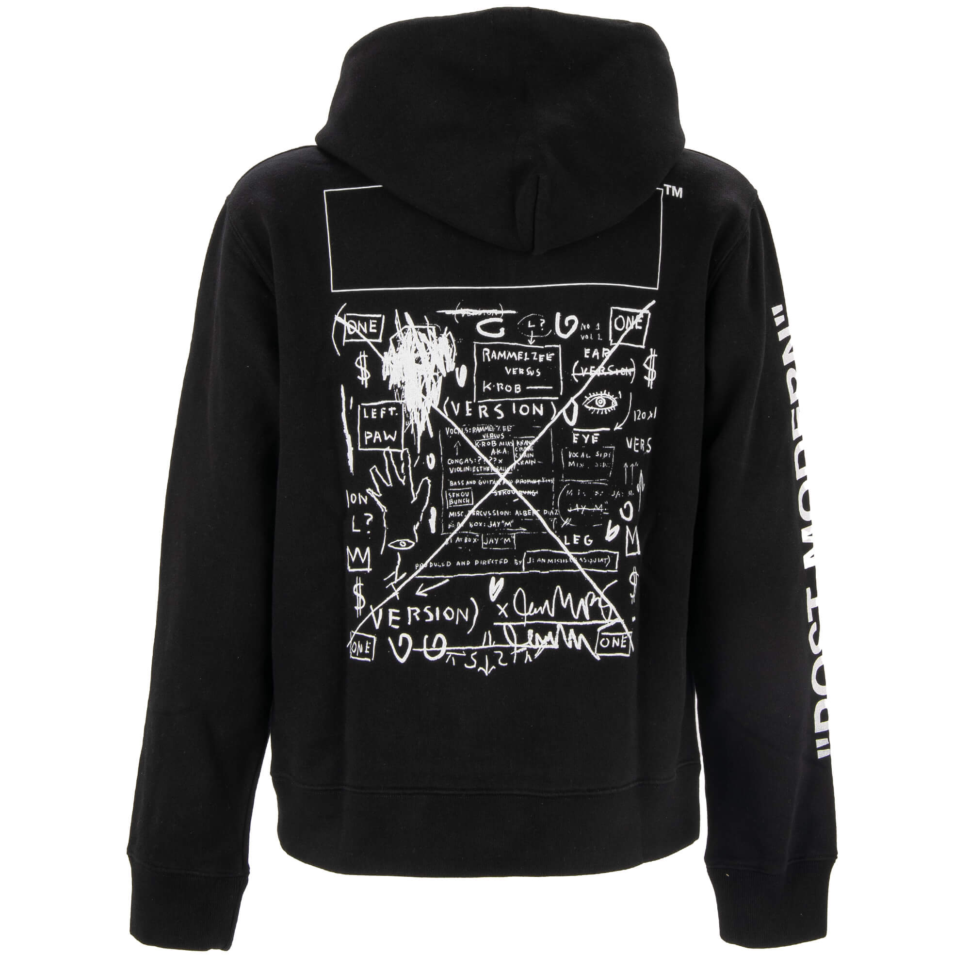 Virgil Abloh Baumwolle Hoodie Post Modern Basquiat Schwarz XL