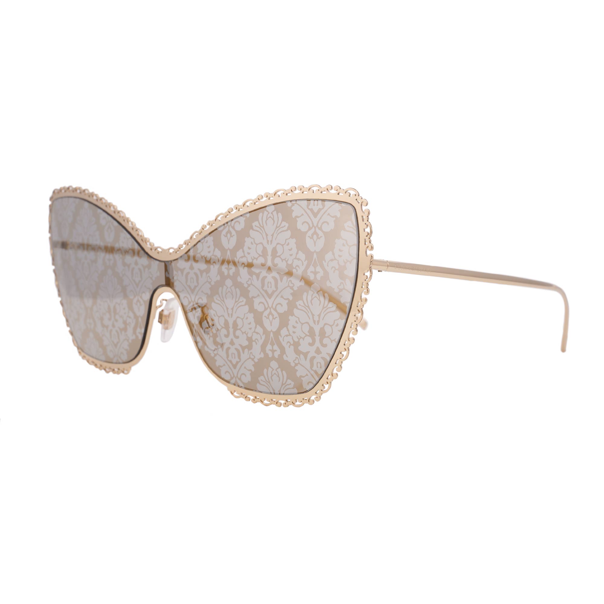 Cat Eye Filigrane Sonnenbrille DG 2240 mit Spitze Print in Gold von DOLCE & GABBANA