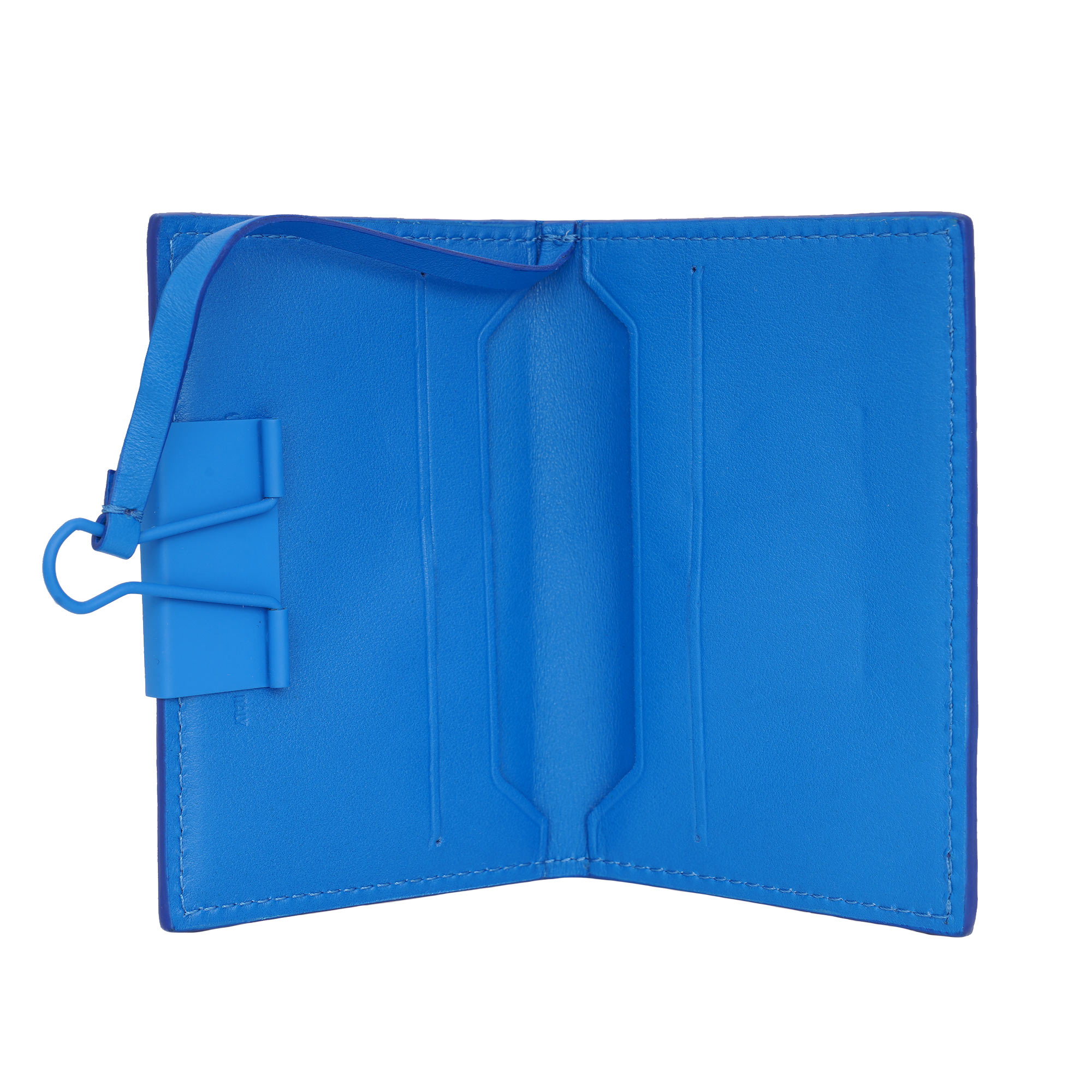 Farben Print Leder Karten Portemonnaie / Geldbörse mit Clip für Geldscheine in Blau und Schwarz von OFF-WHITE c/o VIRGIL ABLOH