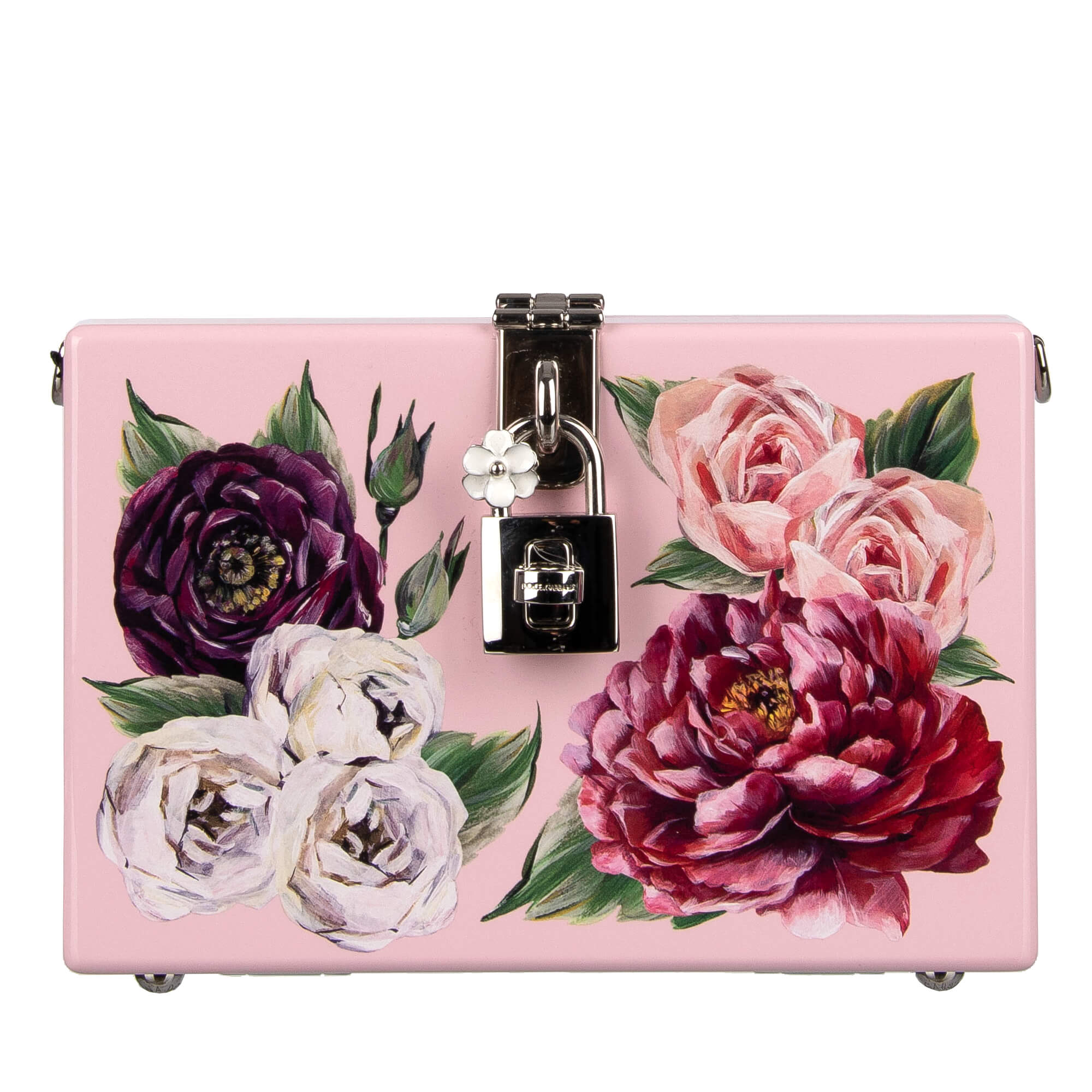 Peony Printed DOLCE BOX Clutch Bag Pink | 09584