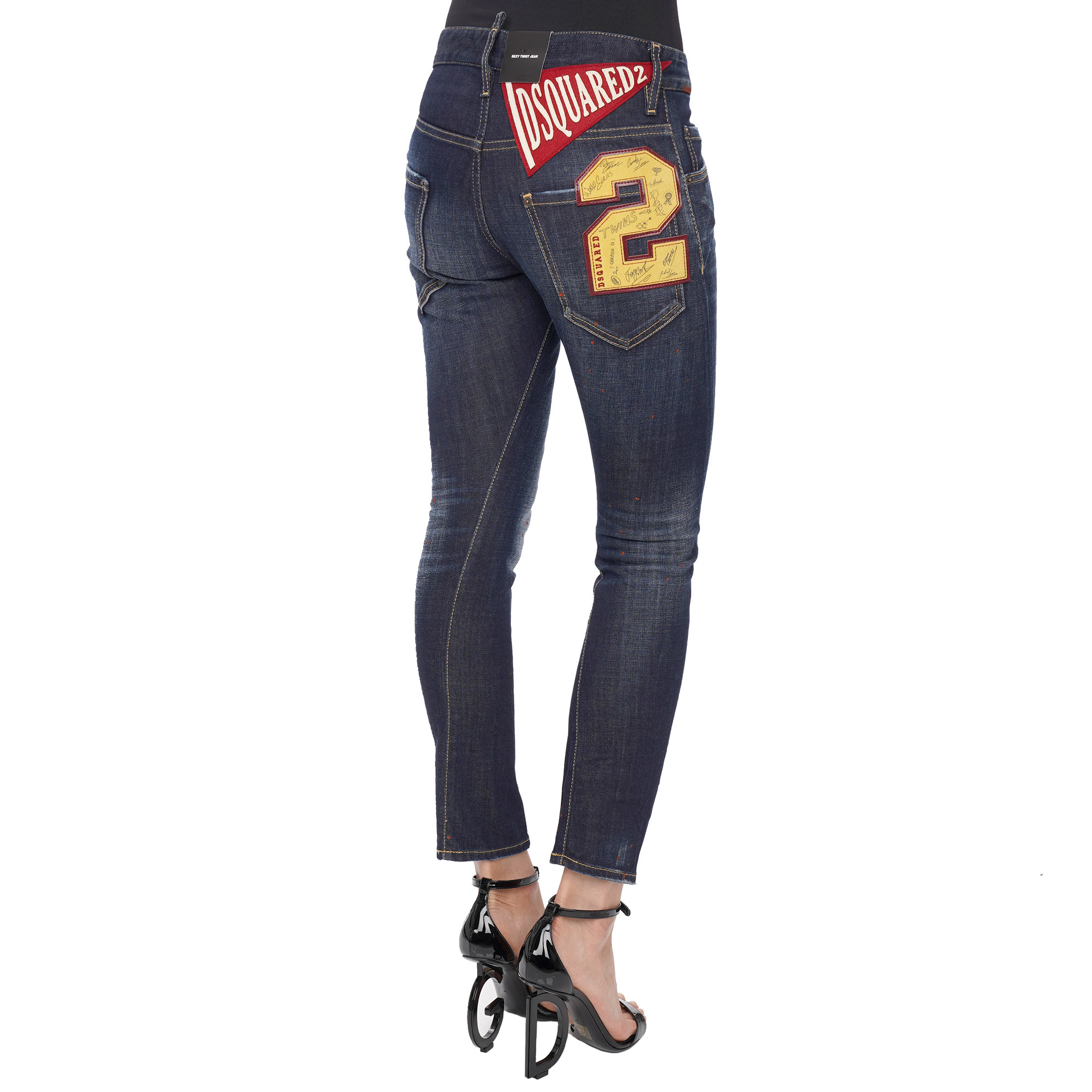 SEXY TWIST JEAN Logo Denim Jeans Blue IT 42 S