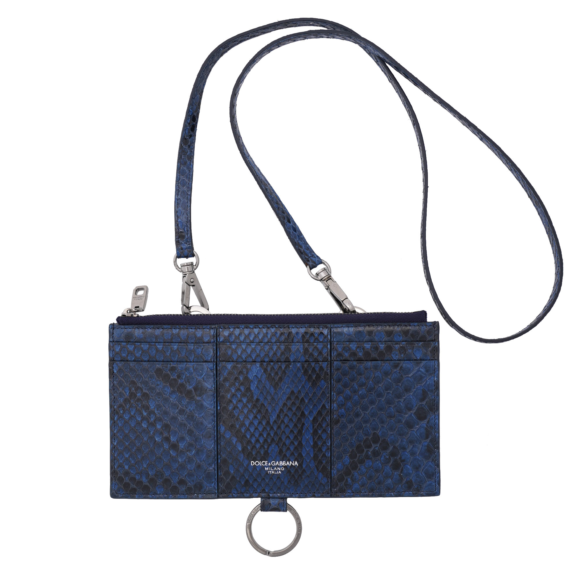 Schlange Leder Etui Schulter Strap Tasche Blau