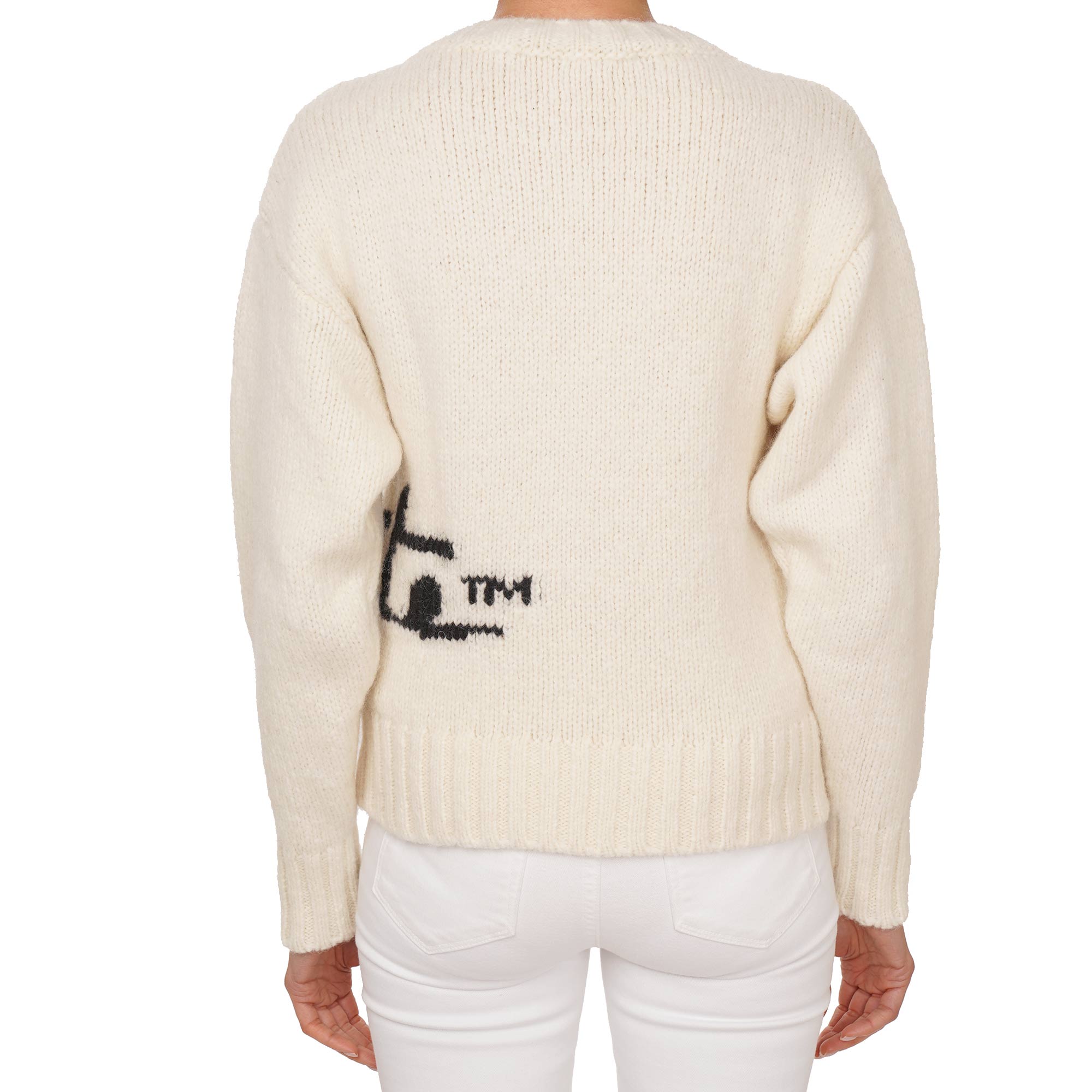 Wolle Mischung Sweater / Pullover mit Logo in Weiß und Schwarz von OFF-WHITE c/o Virgil Abloh
