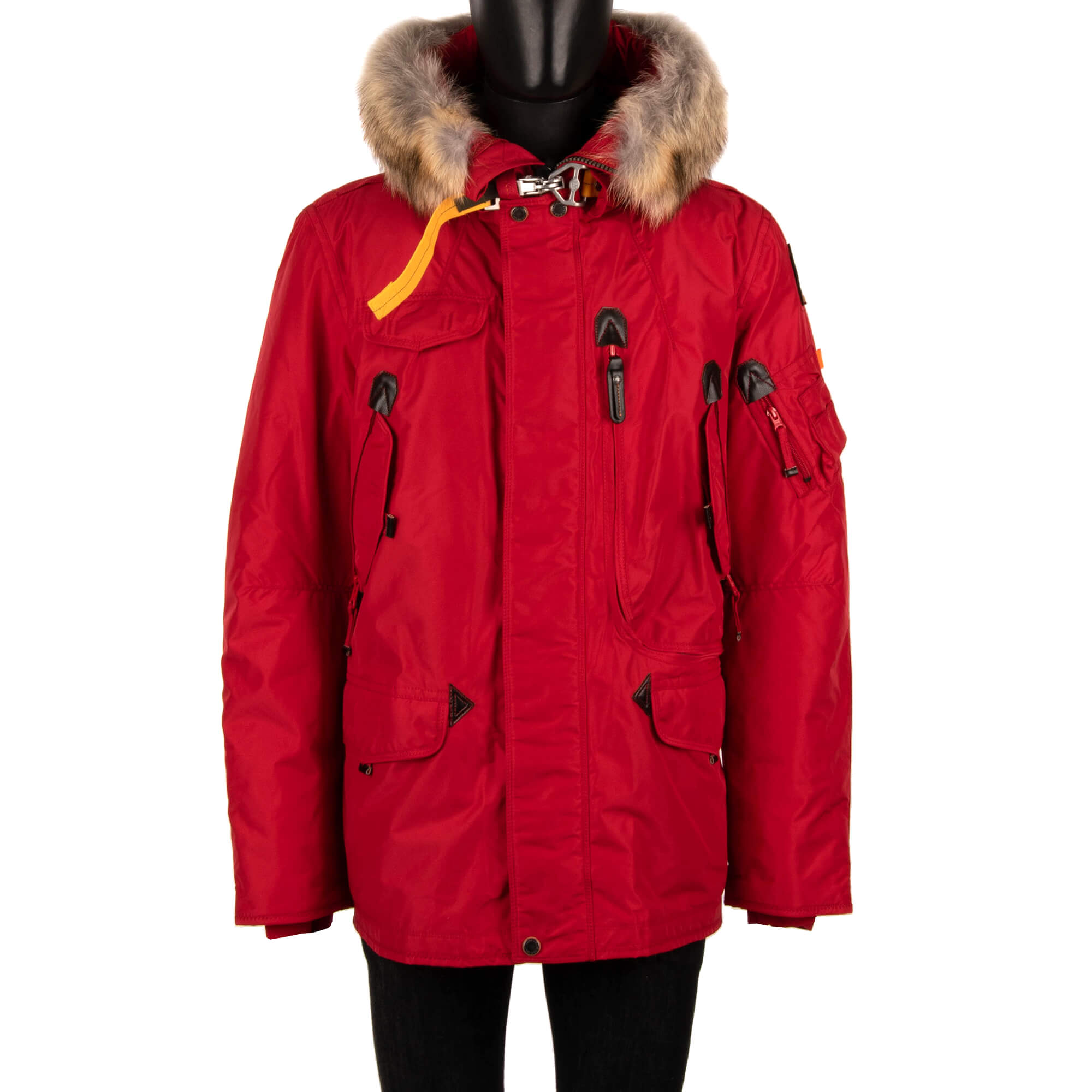 Parka Daunenjacke RIGHT HAND mit Pelz Kapuze und Futter Rot