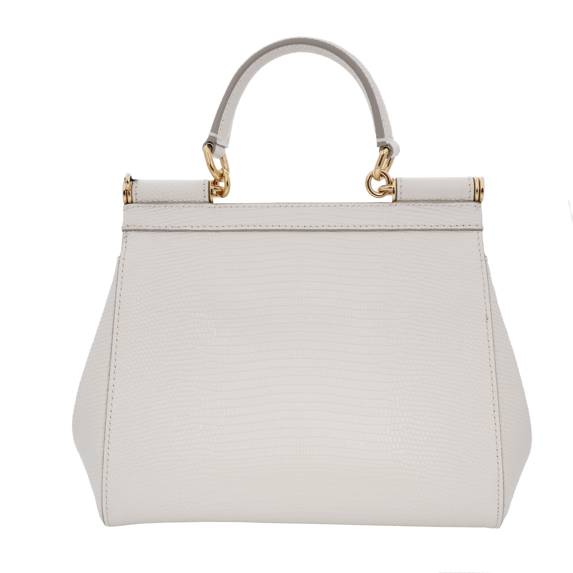 Eidechse Muster Kalbsleder Handtasche / Schultertasche SICILY mit DG Kristall Logo Schild von DOLCE & GABBANA