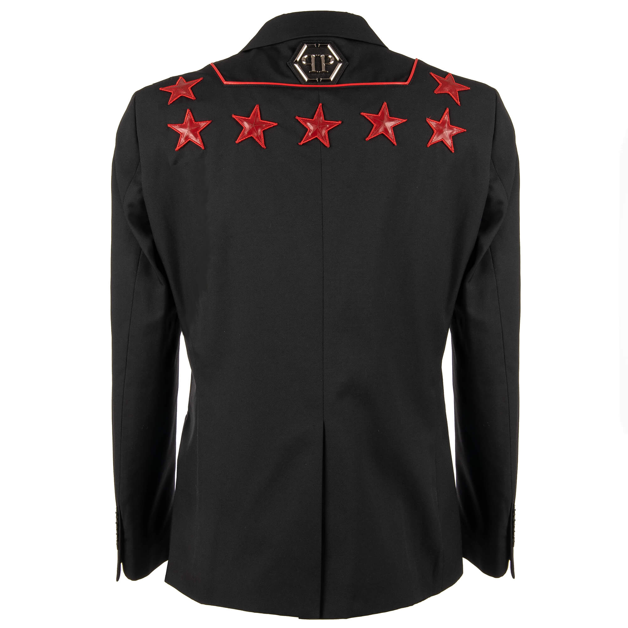 Cotton Blazer BOSSY with contrast stripes, stars and logo by PHILIPP PLEIN