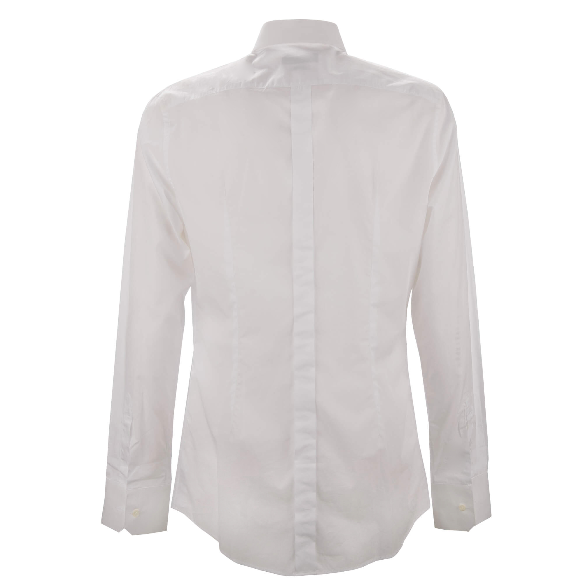 Cotton shirt with baroque pearl, crystal embroidered crowns in white by DOLCE & GABBANA