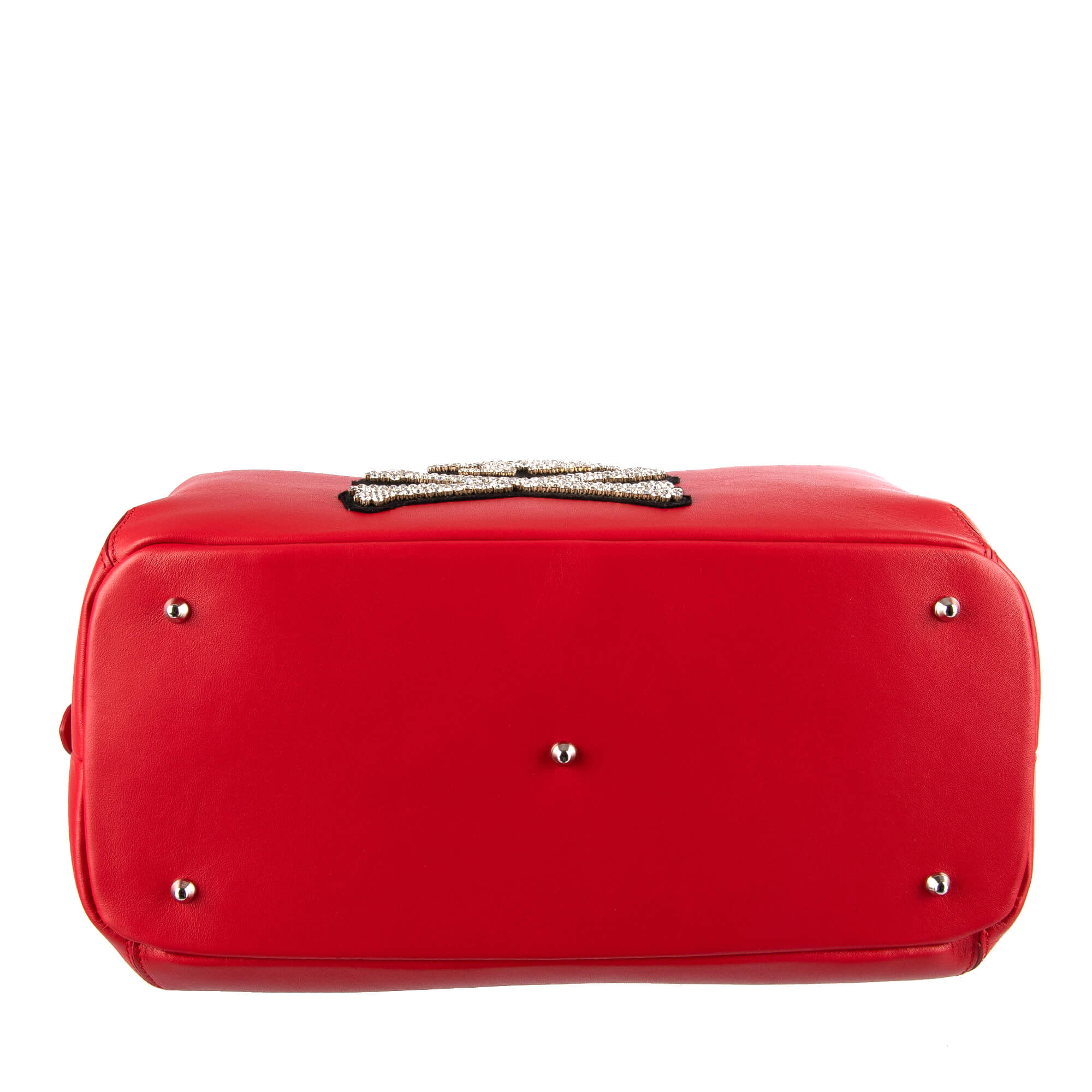 Handle Bag / Shoulder Bag with removable shoulder strap, a large crystals Plein Playboy Logo and metal logo plate by PHILIPP PLEIN x PLAYBOY