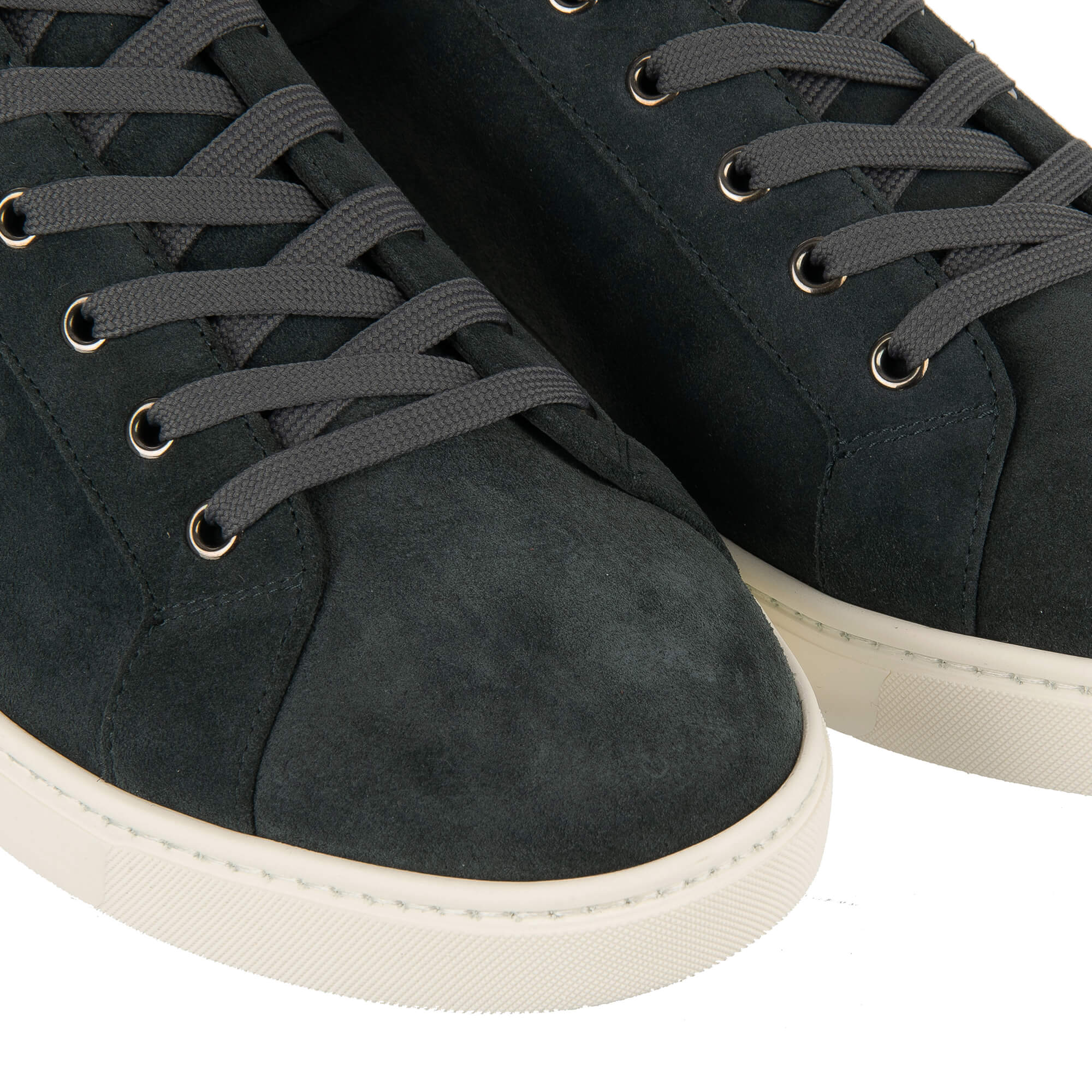 Low-Top Suede Leather Sneaker LONDON with DG logo plate in green and black by DOLCE & GABBANA