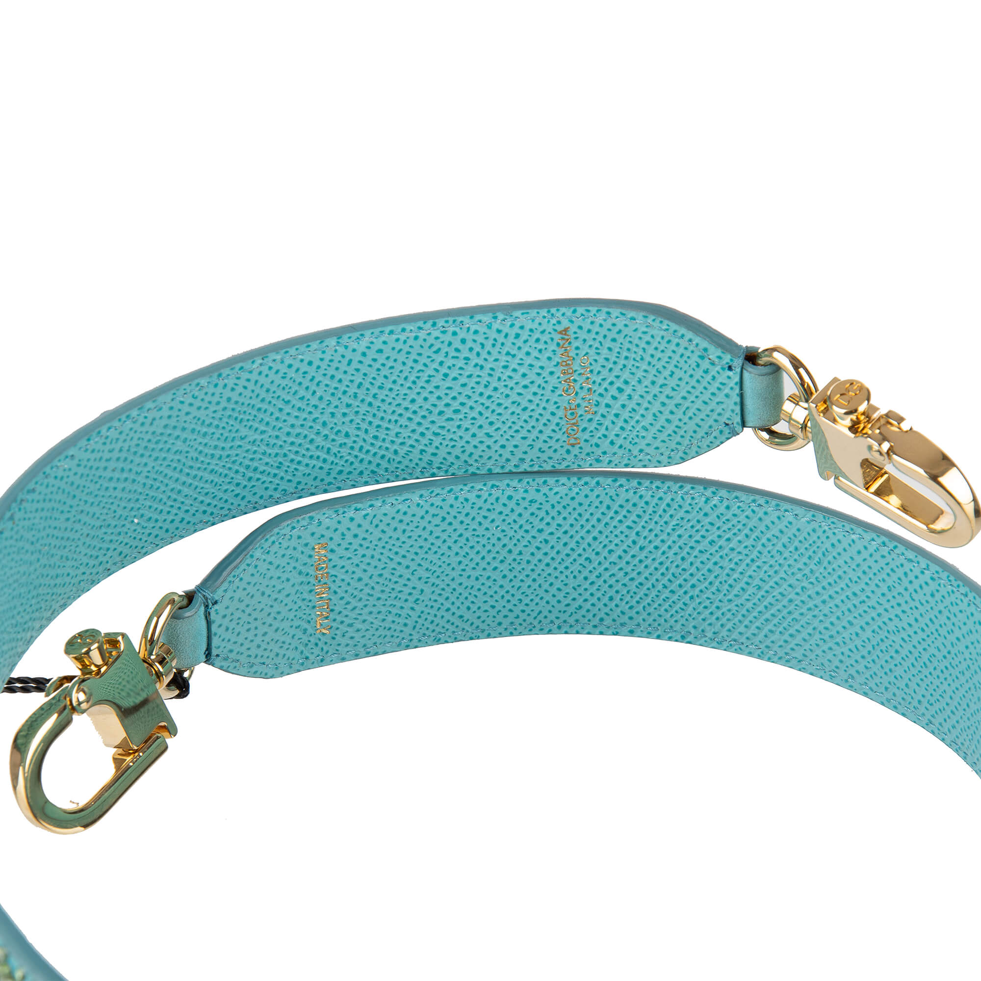 Schulterriemen für Tasche aus Dauphine und Wildleder in Blau mit mehrfarbigen Regebogen Muster Kristallen von DOLCE & GABBANA